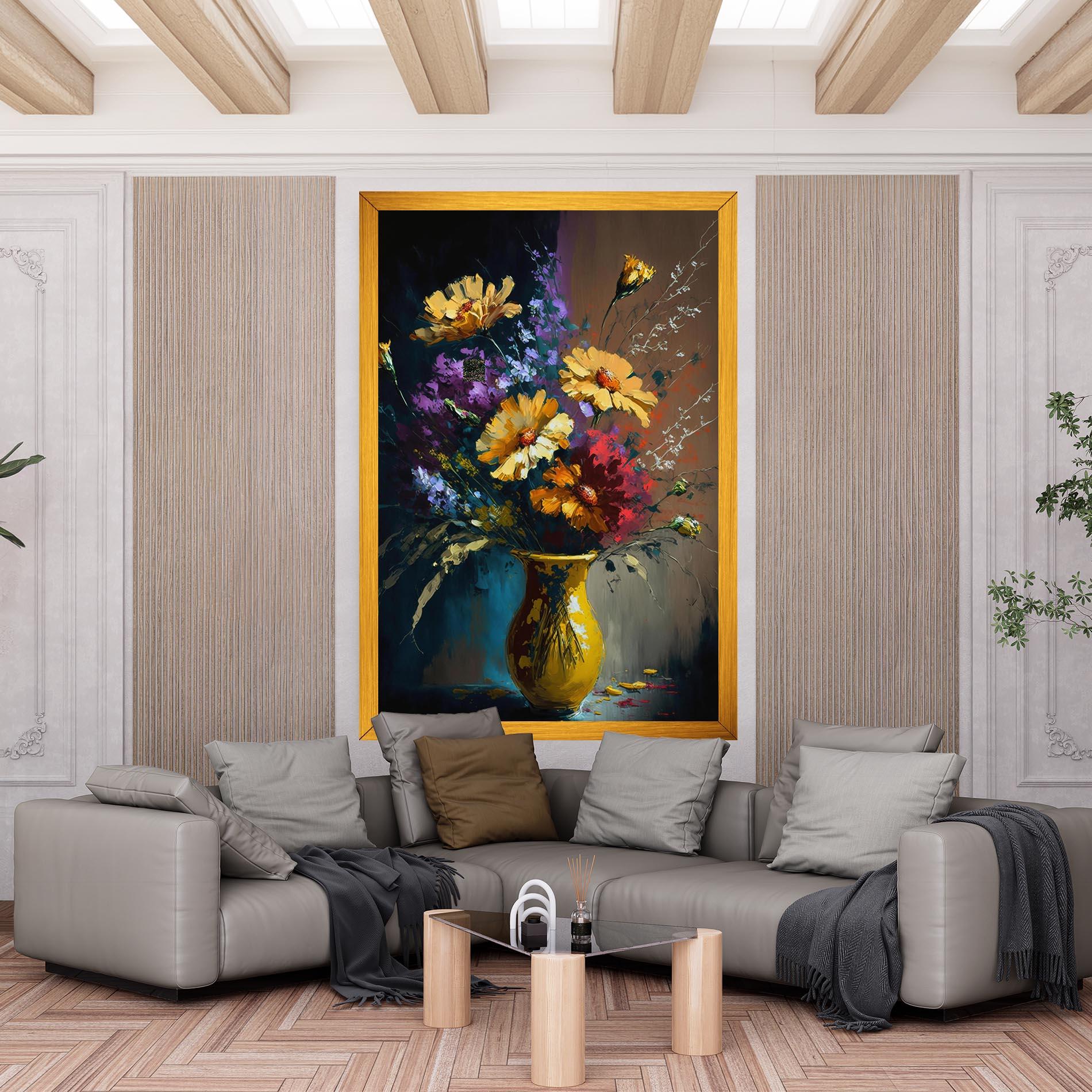 Tablou Canvas Yellow Art Vase mockup 6