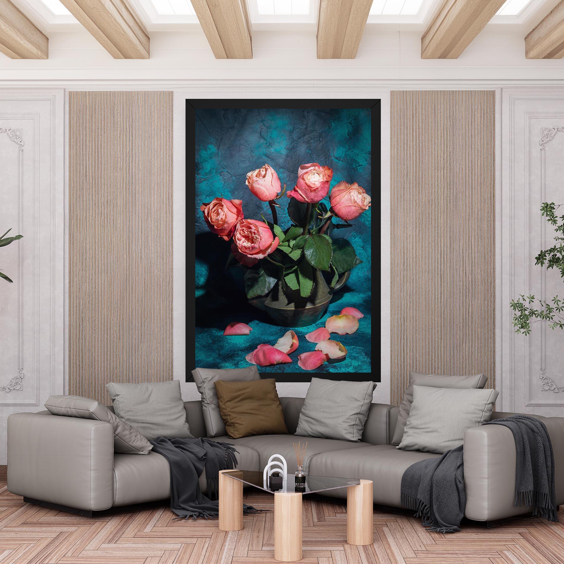 Tablou Canvas Bouquet Roses Vase mockup 6