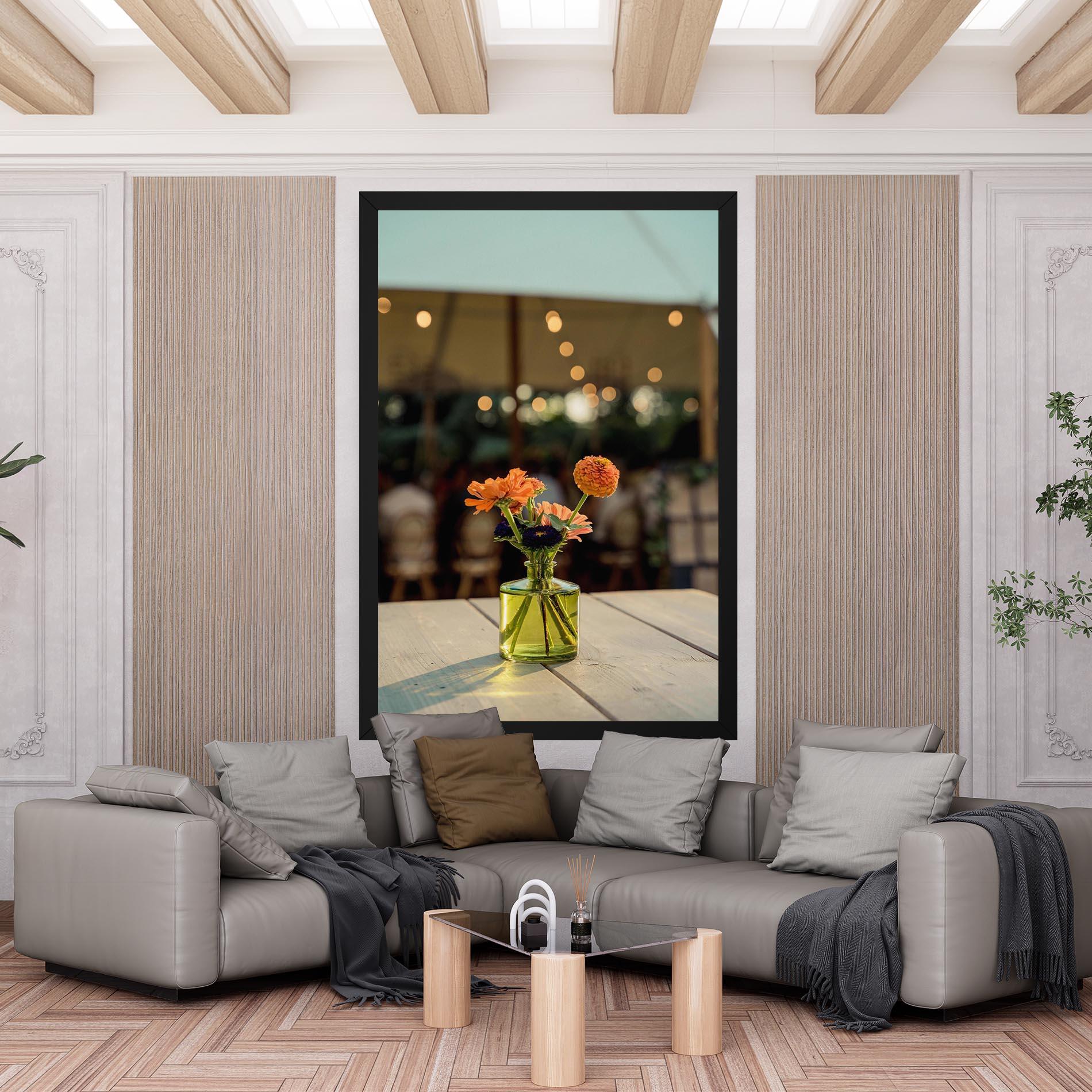 Tablou Canvas Orange Flowers Vase mockup 6