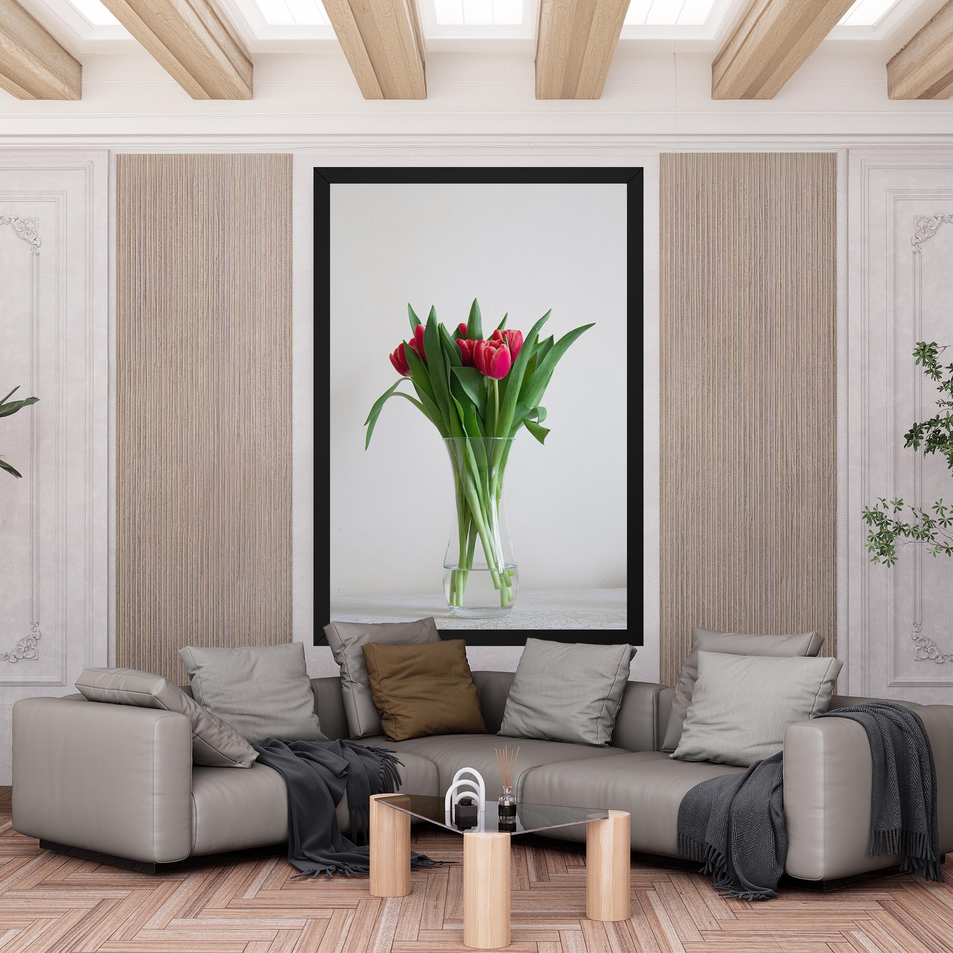 Tablou Canvas Pretty Tulips Vase mockup 6