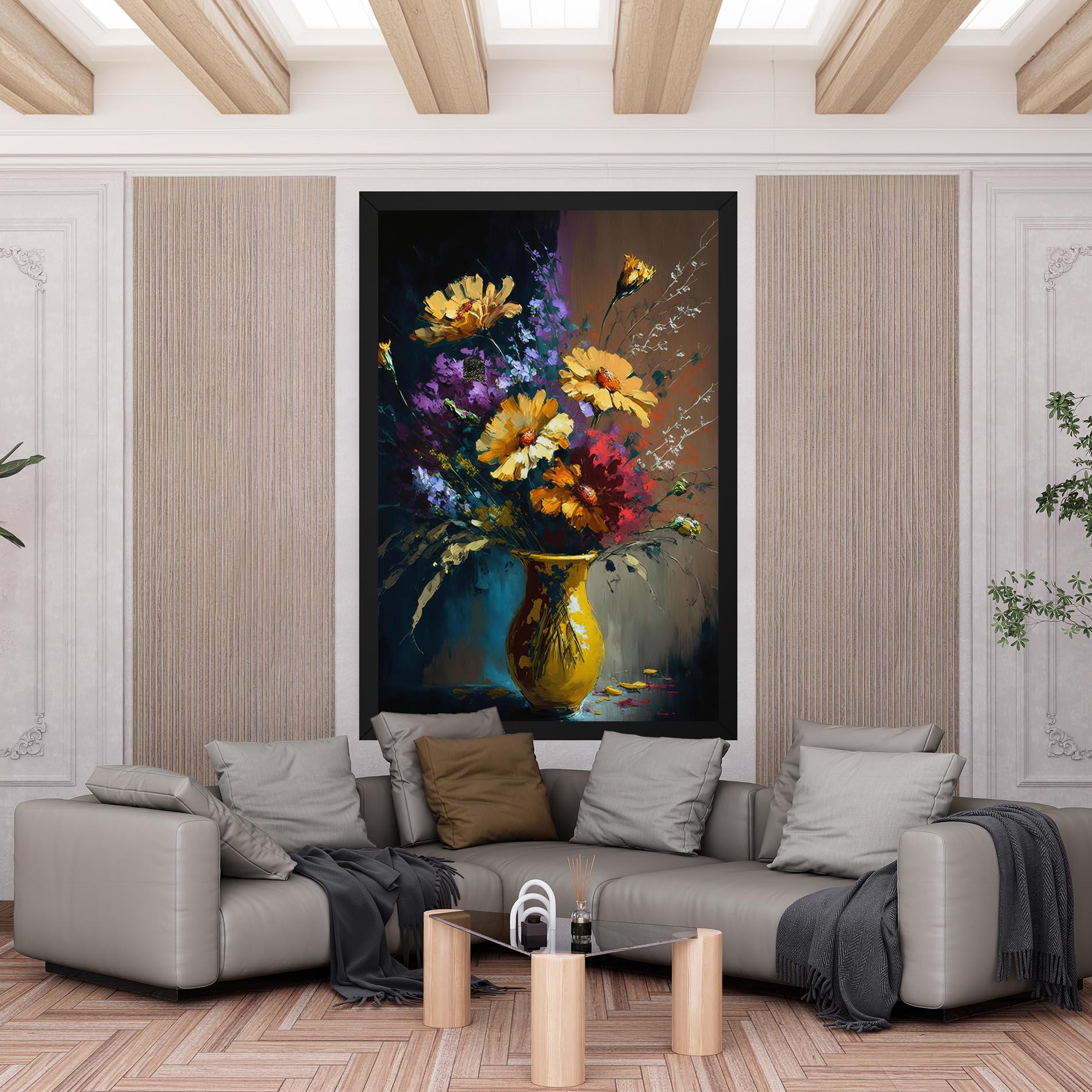 Tablou Canvas Yellow Art Vase mockup 6