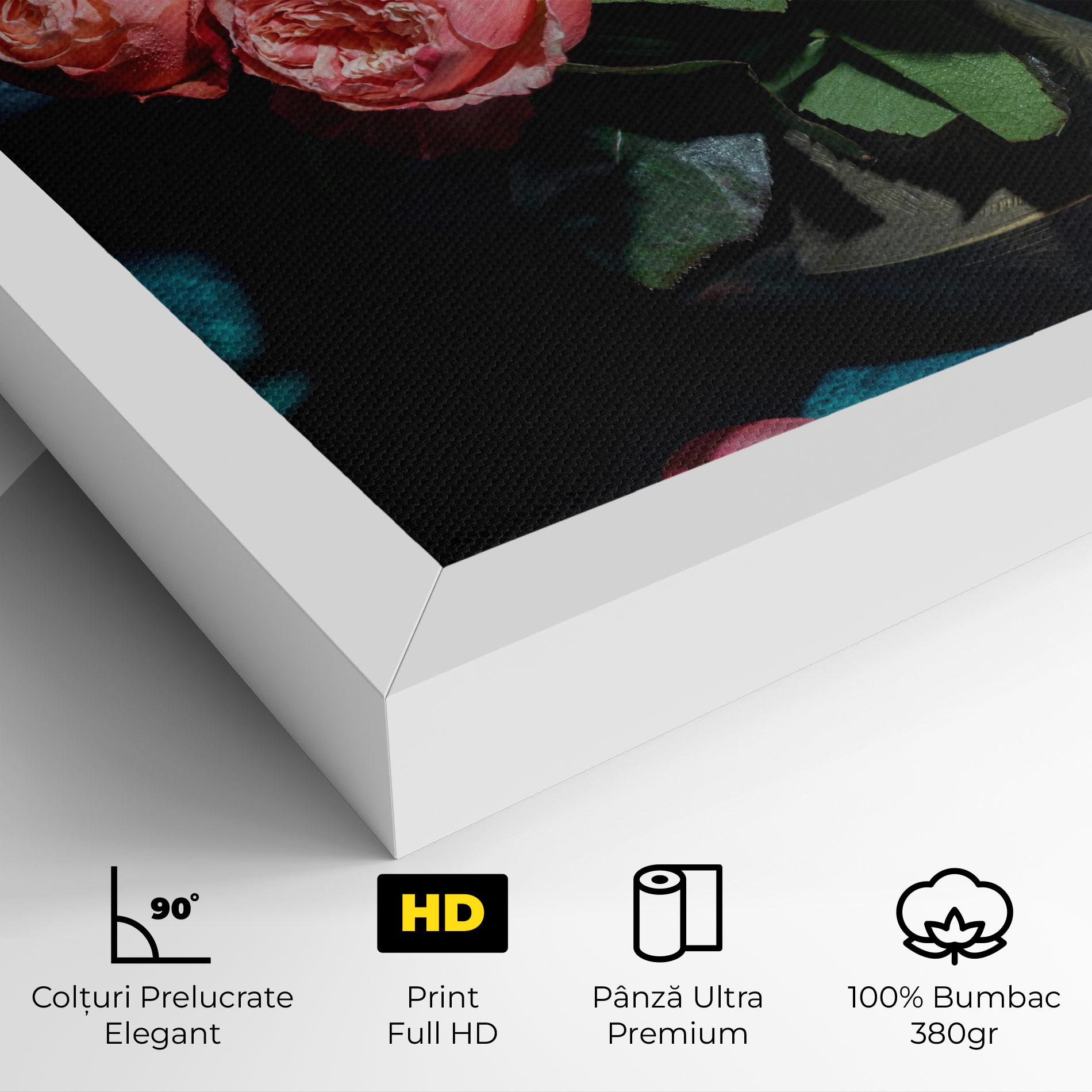 Tablou Canvas Bouquet Roses Vase mockup 4
