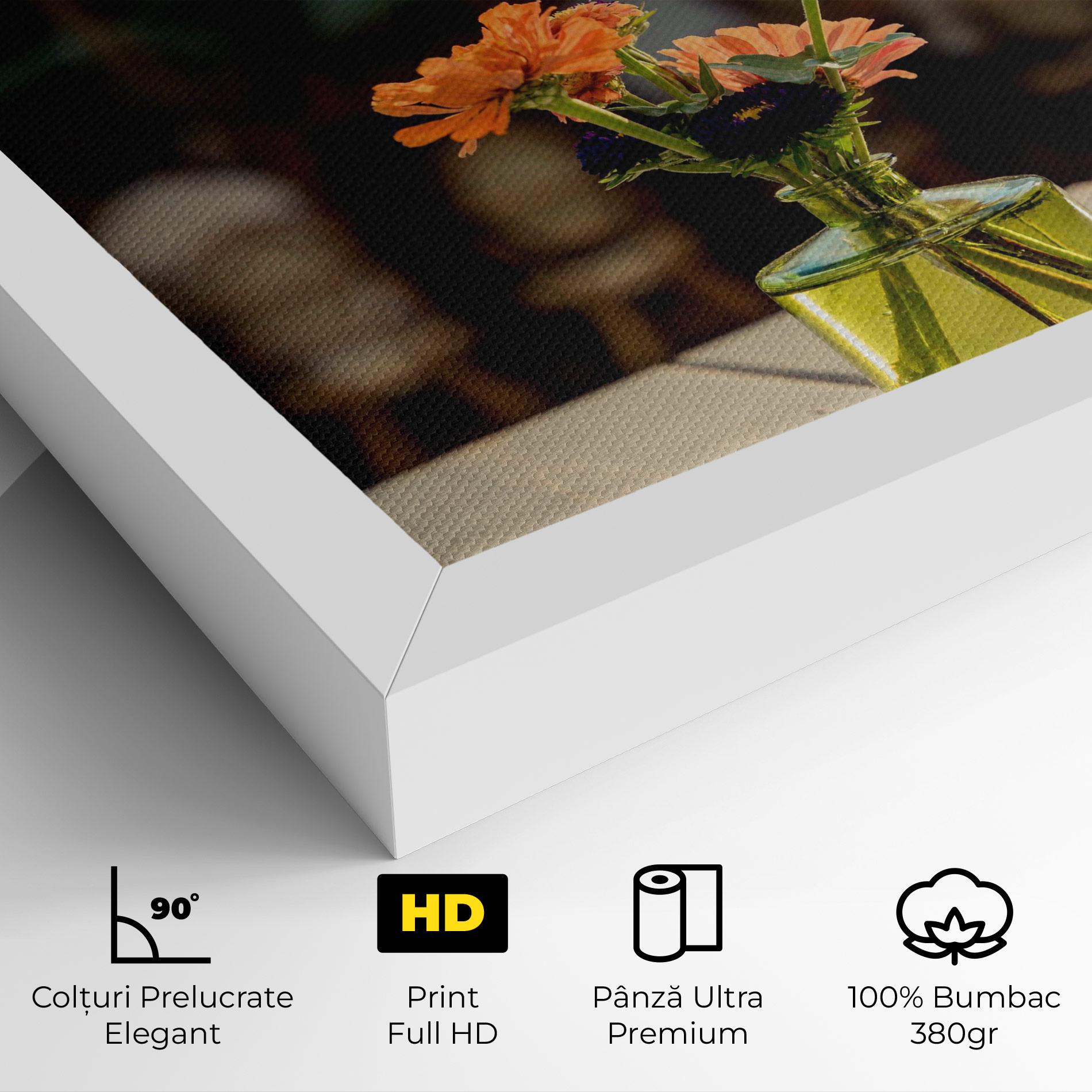 Tablou Canvas Orange Flowers Vase mockup 4