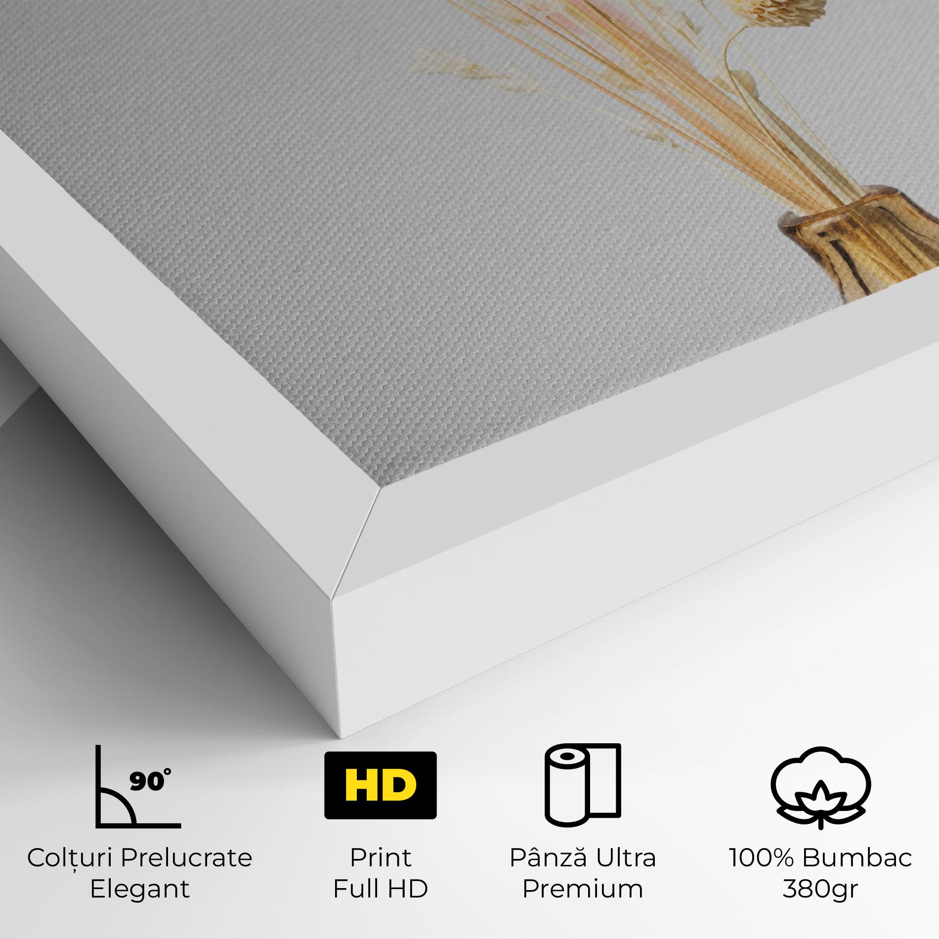 Tablou Canvas Pink Cream Flower Vase mockup 4