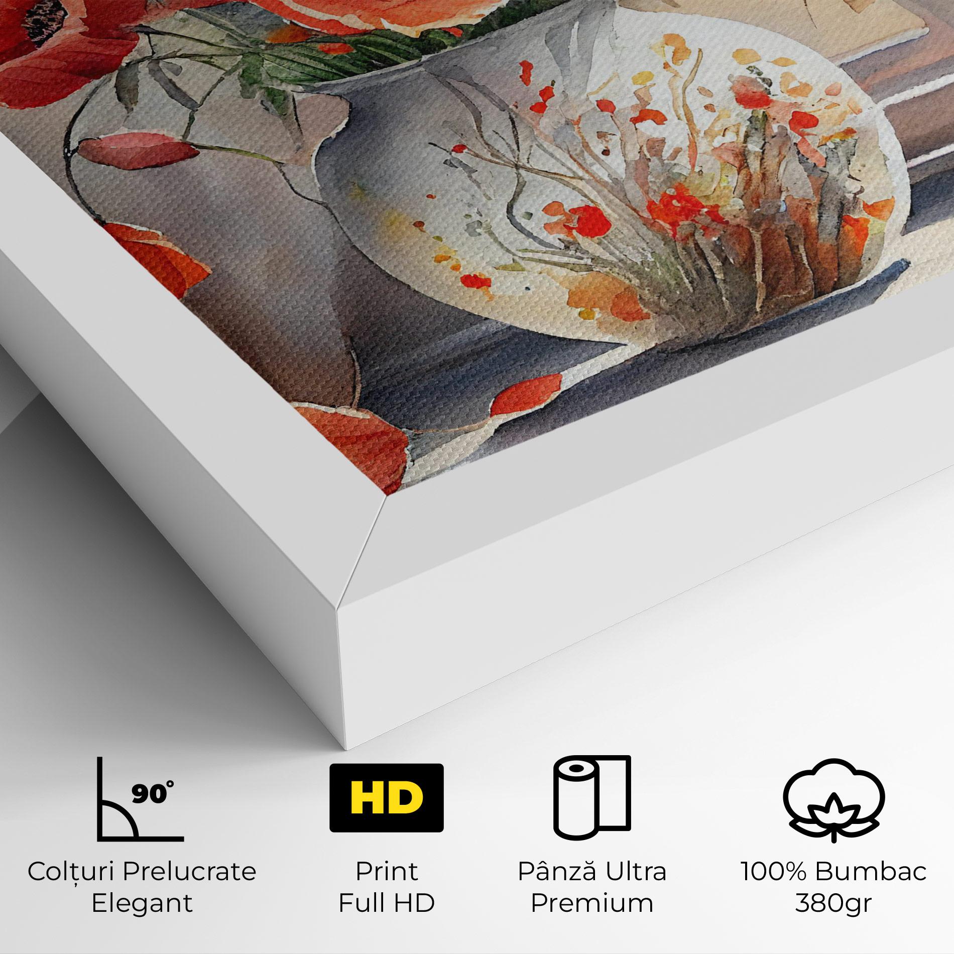 Tablou Canvas Poppies Vase mockup 4