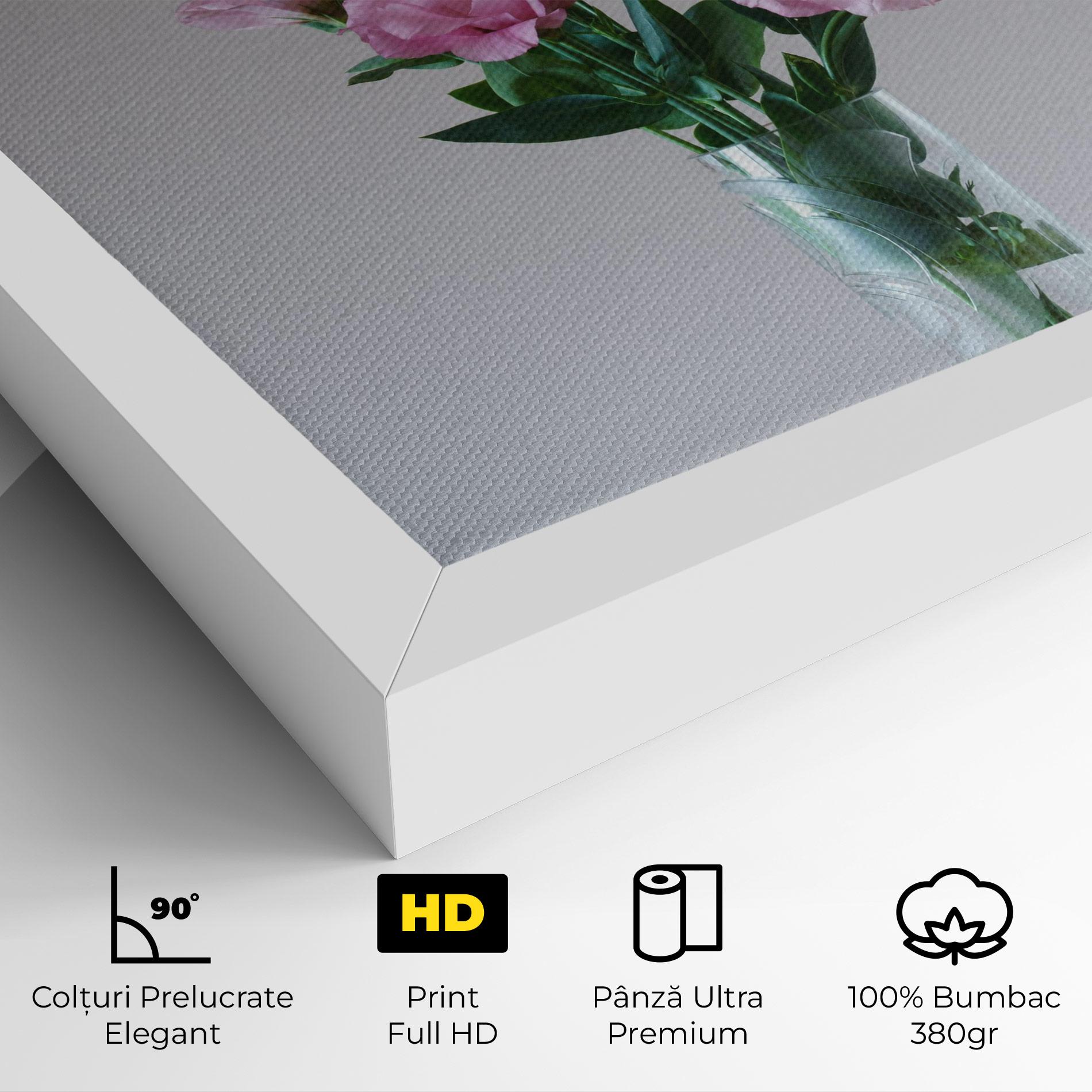 Tablou Canvas Pretty Pink Flower Vase mockup 4