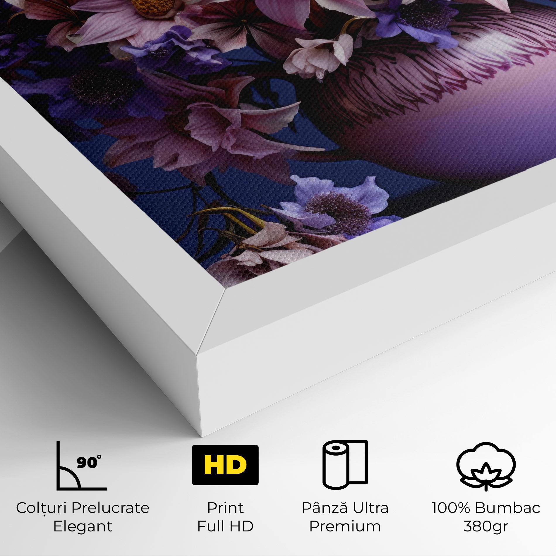 Tablou Canvas Purple Vase Flowers mockup 4
