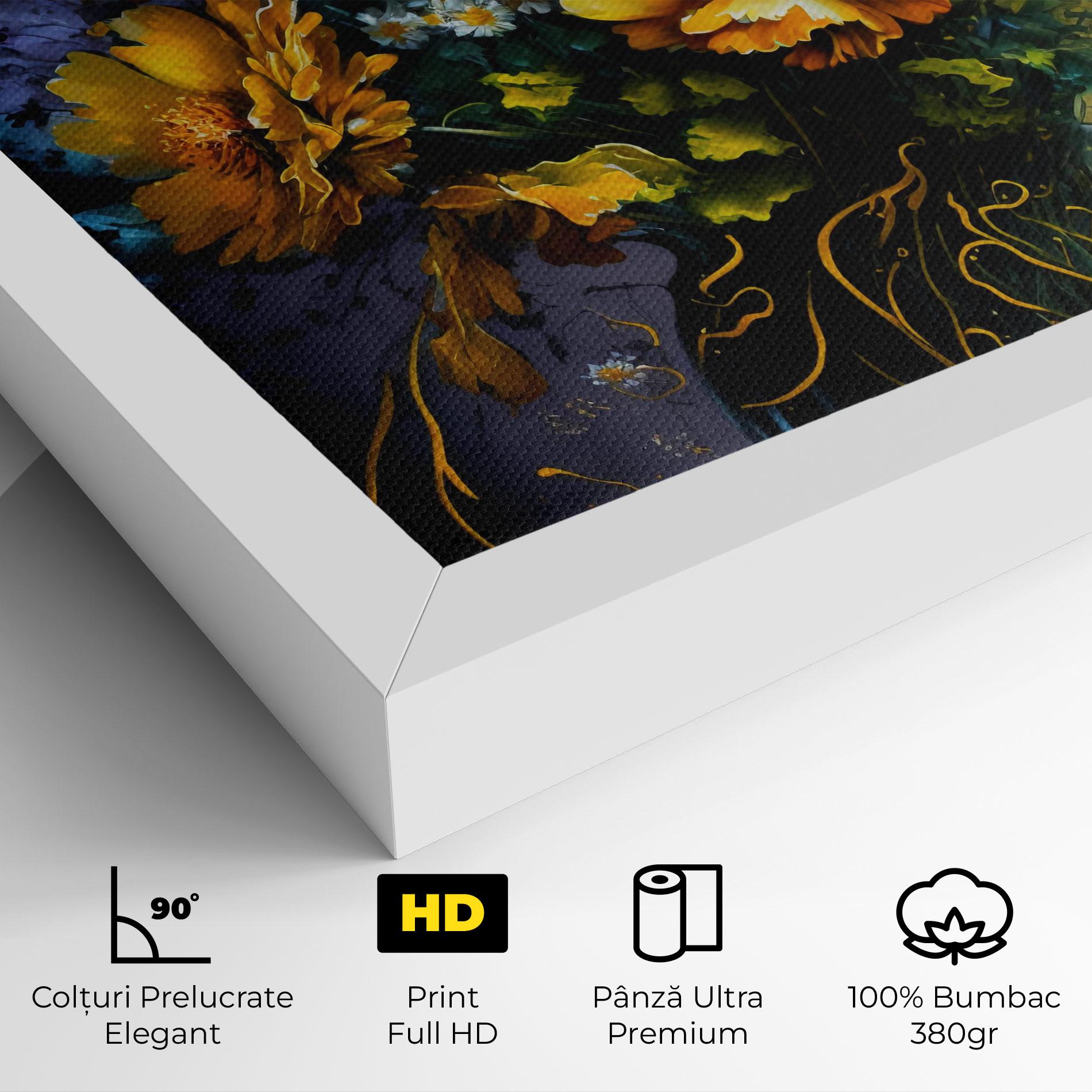 Tablou Canvas Yellow Flower Art Vase mockup 4