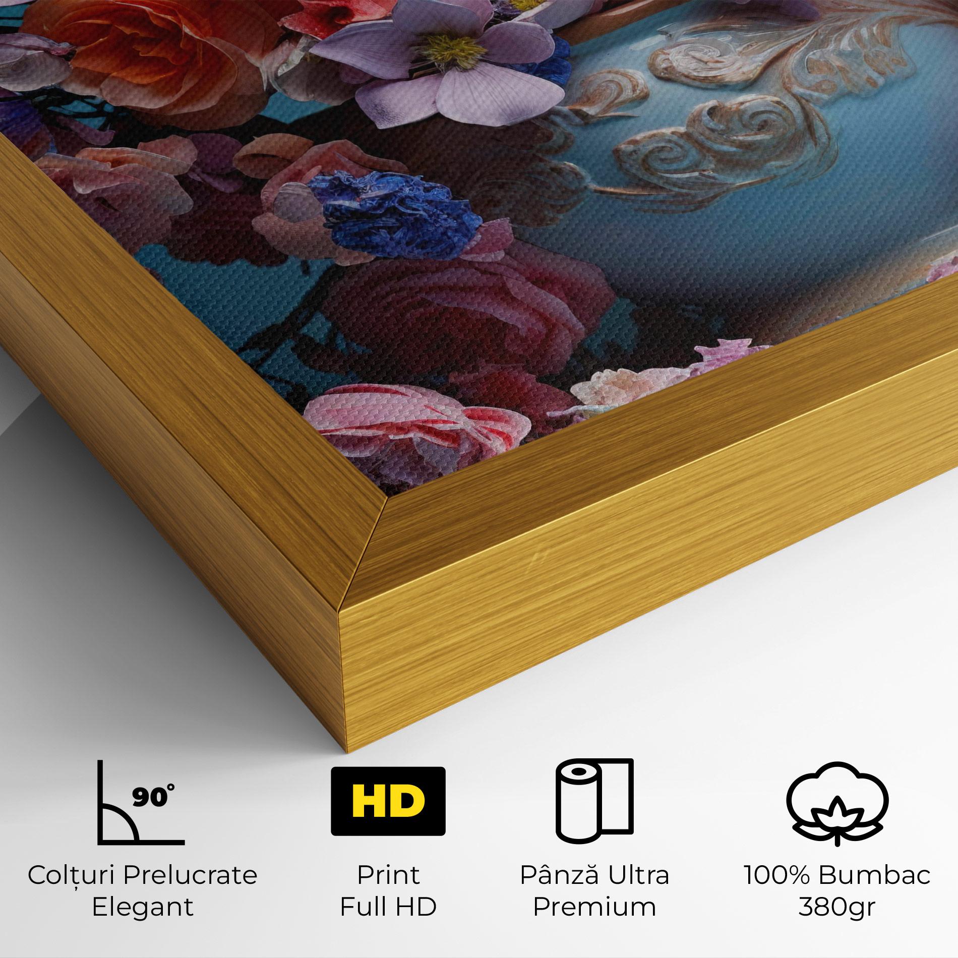 Tablou Canvas Blue Vase Flowers mockup 4