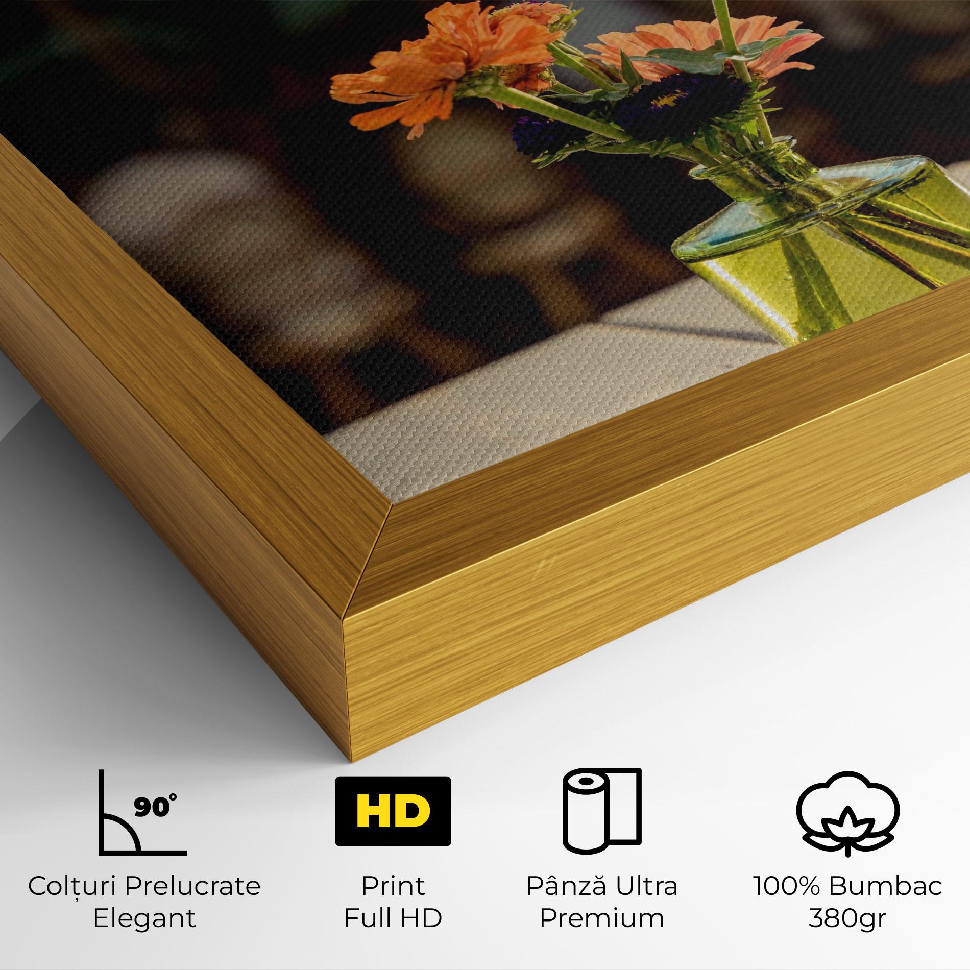 Tablou Canvas Orange Flowers Vase mockup 4
