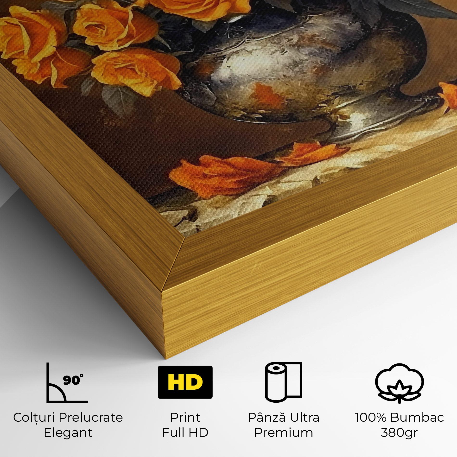 Tablou Canvas Orange Rose Vase mockup 4