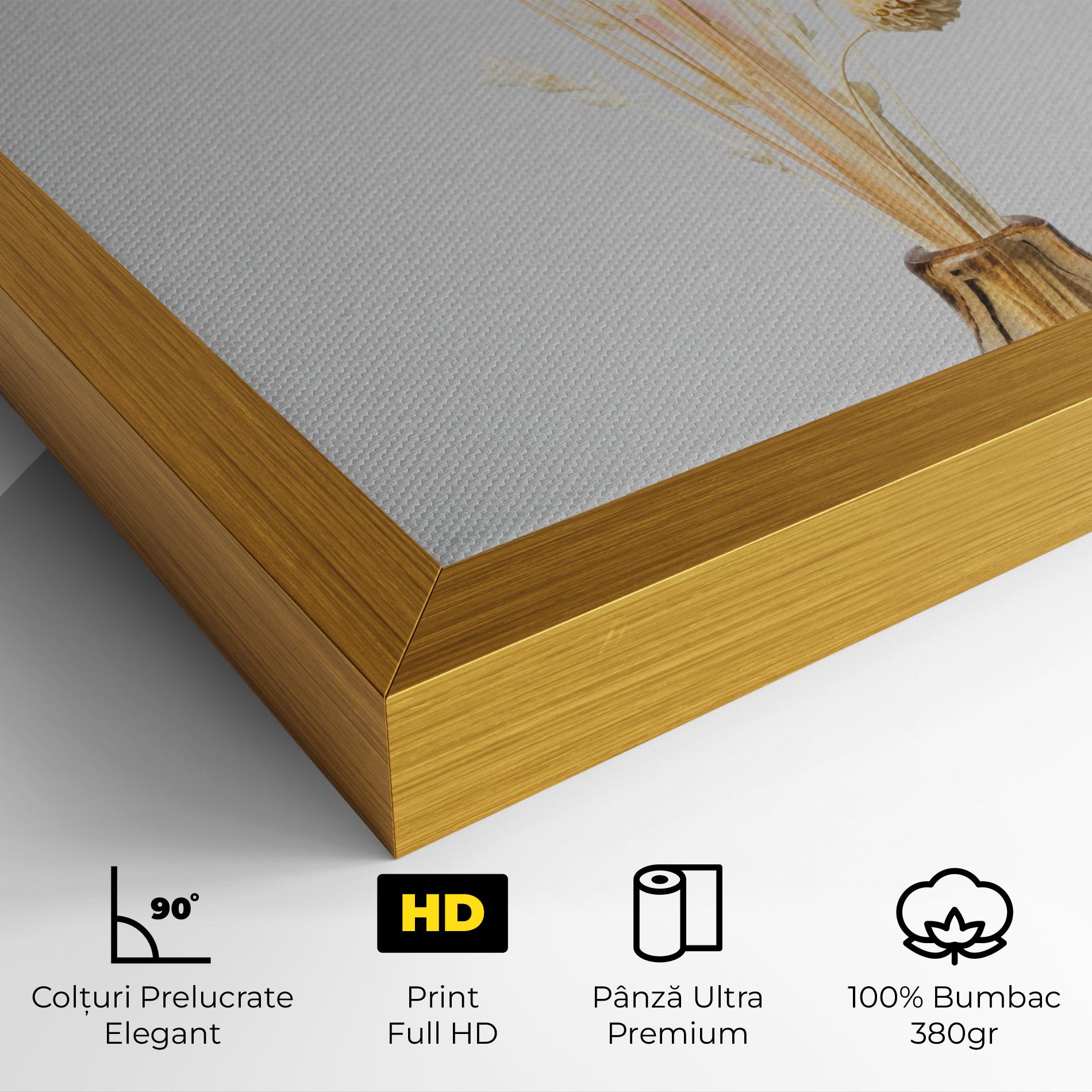 Tablou Canvas Pink Cream Flower Vase mockup 4