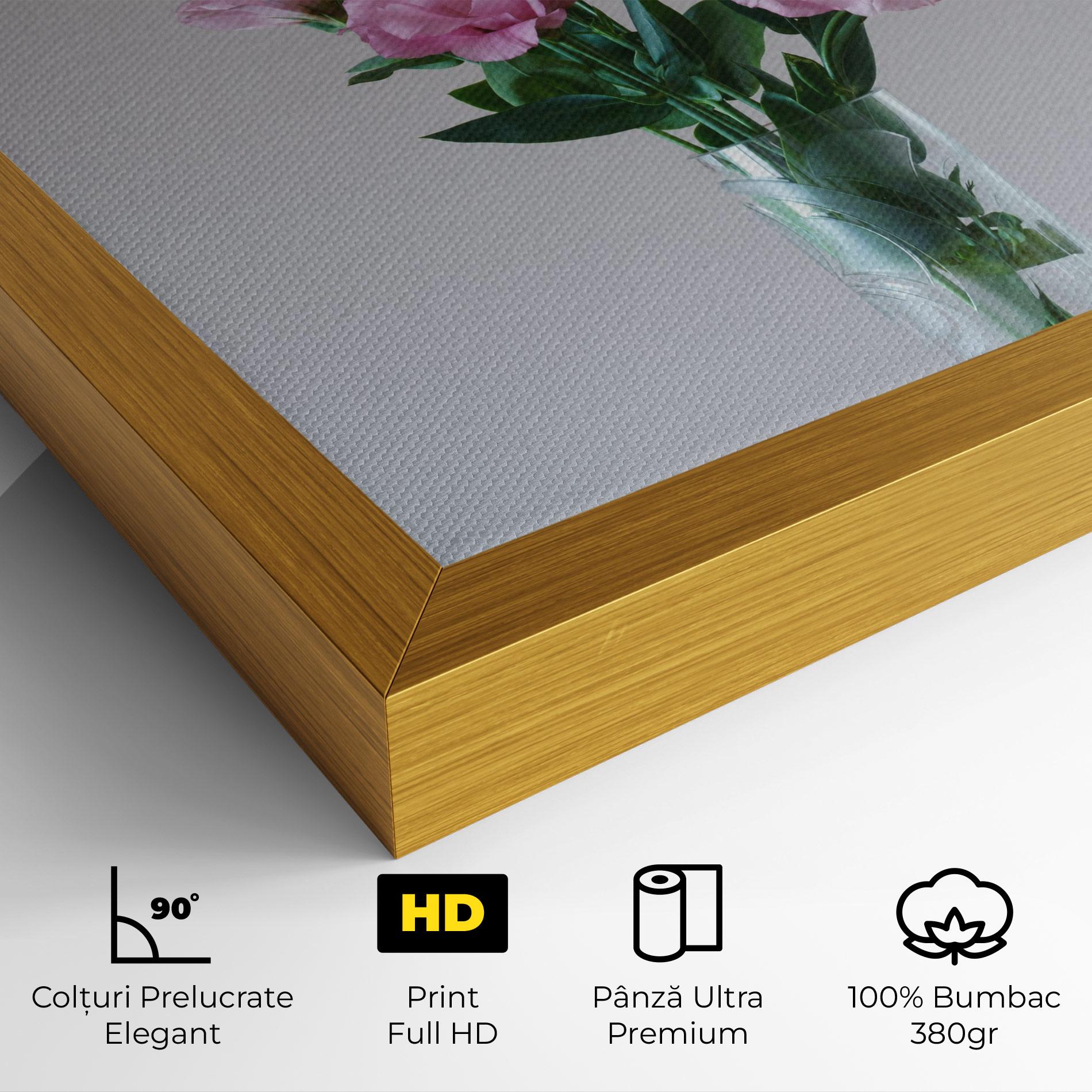 Tablou Canvas Pretty Pink Flower Vase mockup 4