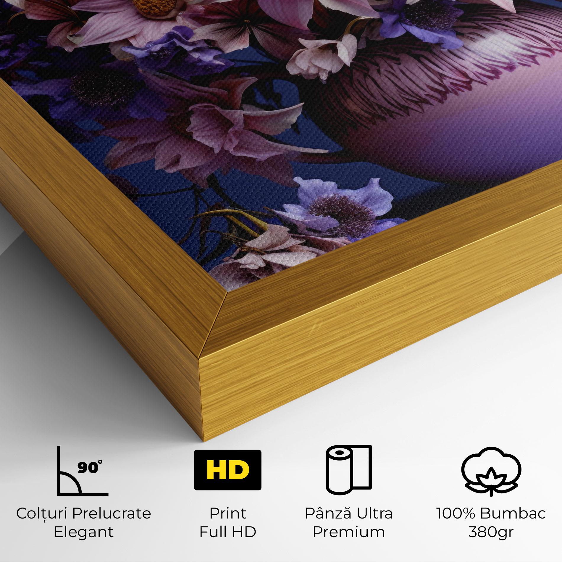 Tablou Canvas Purple Vase Flowers mockup 4