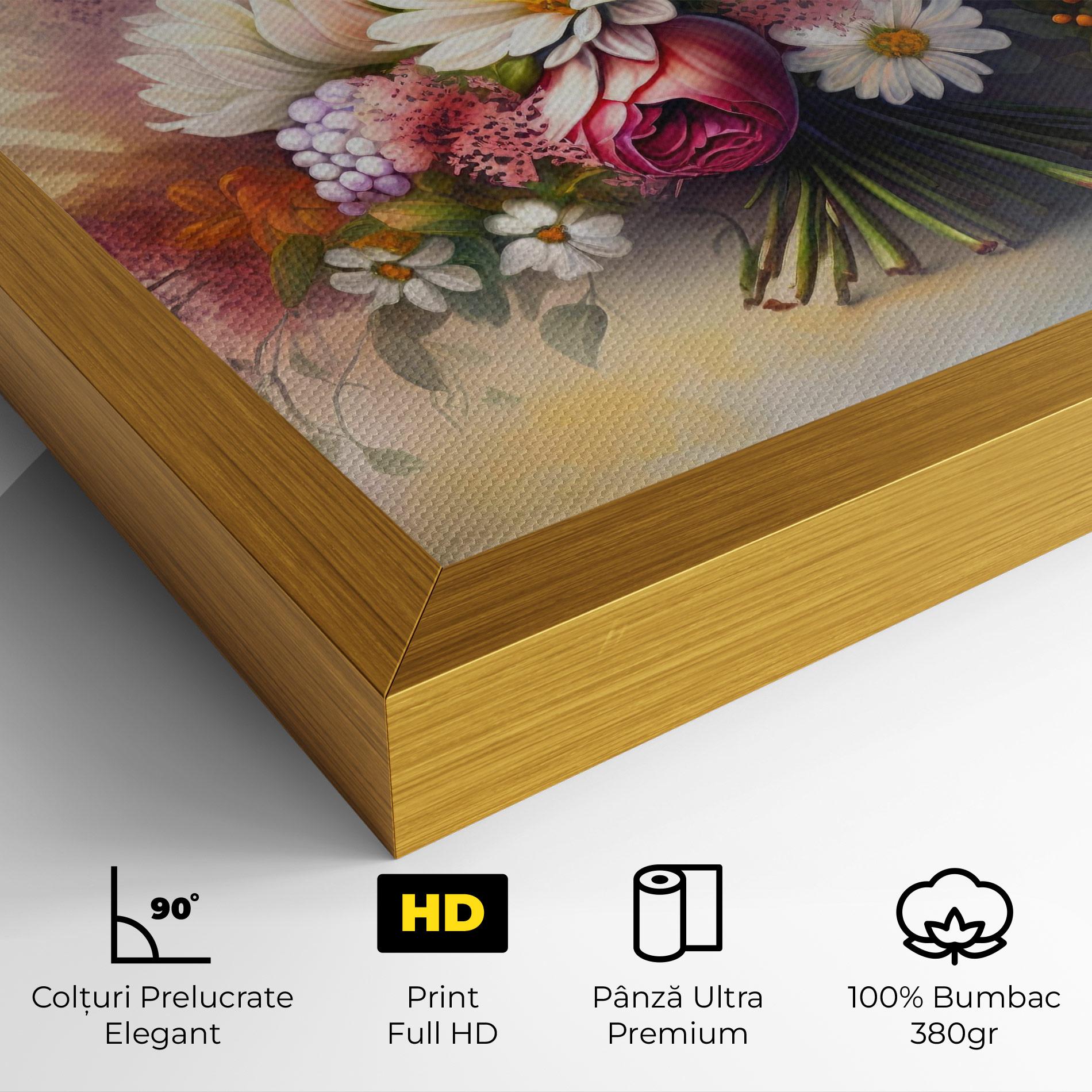 Tablou Canvas Vecteezy_ai Generated Bouquet Of Fresh Spring Flowers On Light_23373362_865 mockup 4