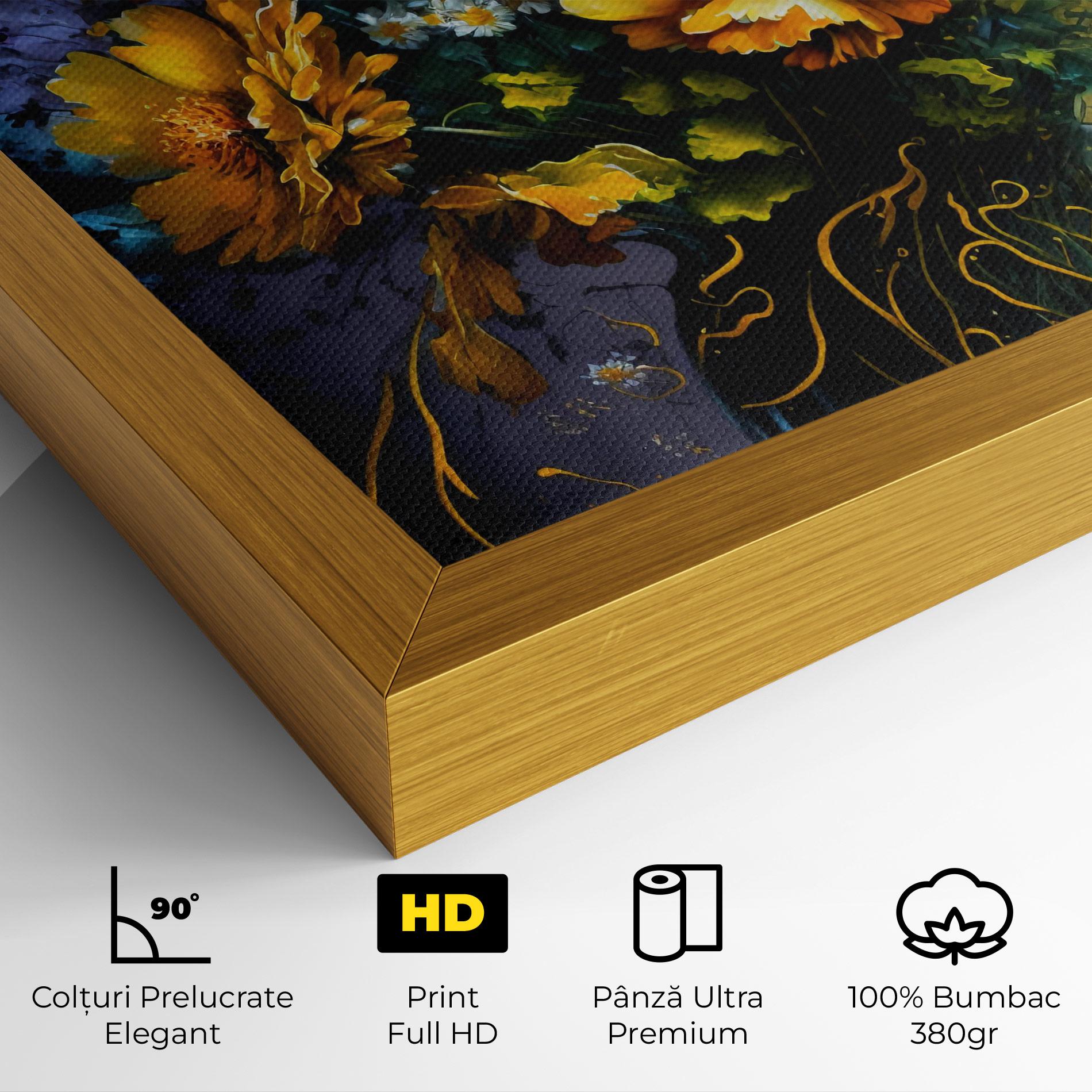 Tablou Canvas Yellow Flower Art Vase mockup 4
