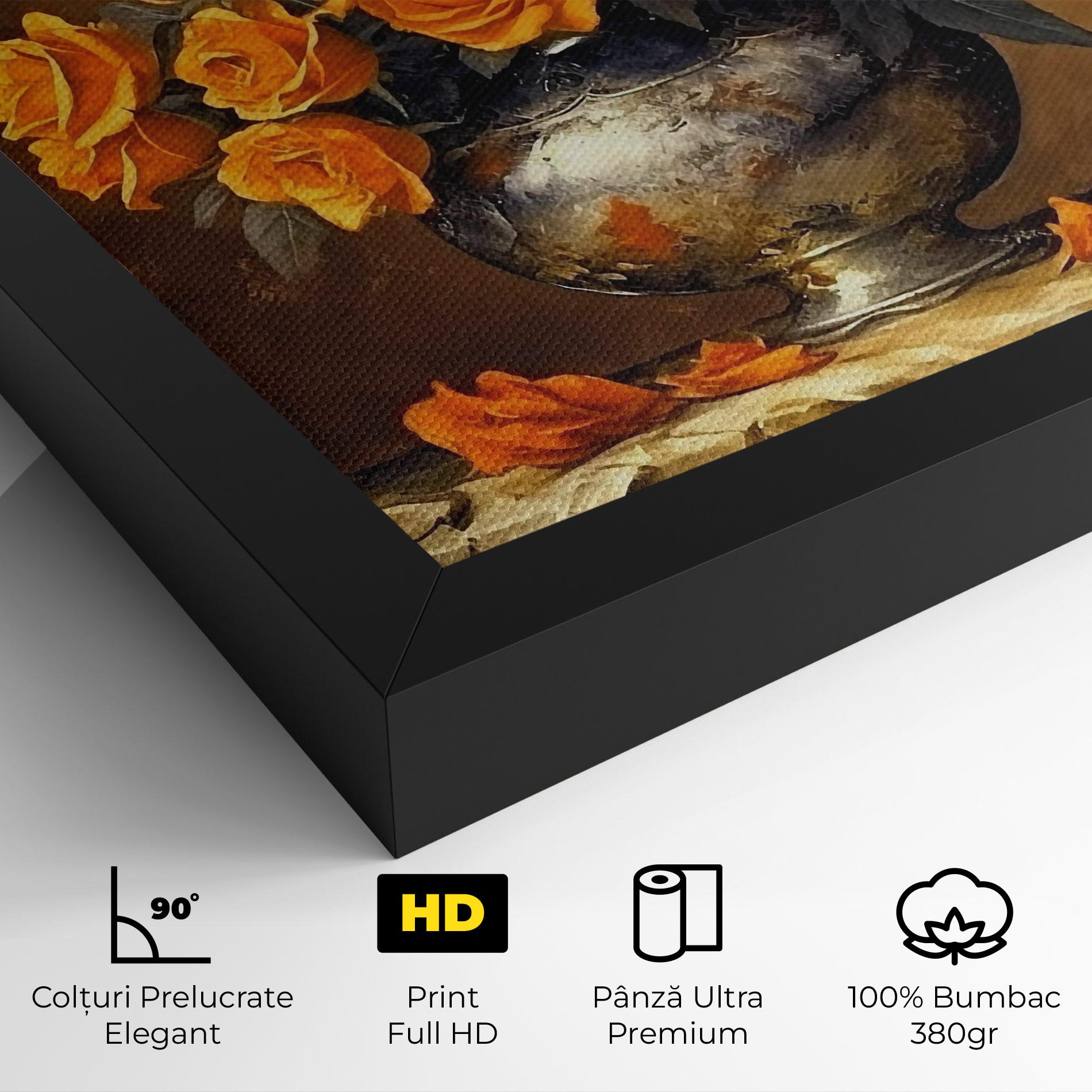 Tablou Canvas Orange Rose Vase mockup 4