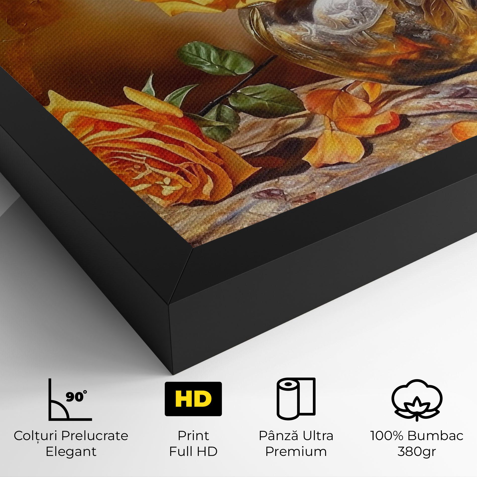 Tablou Canvas Orange Roses Vase mockup 4