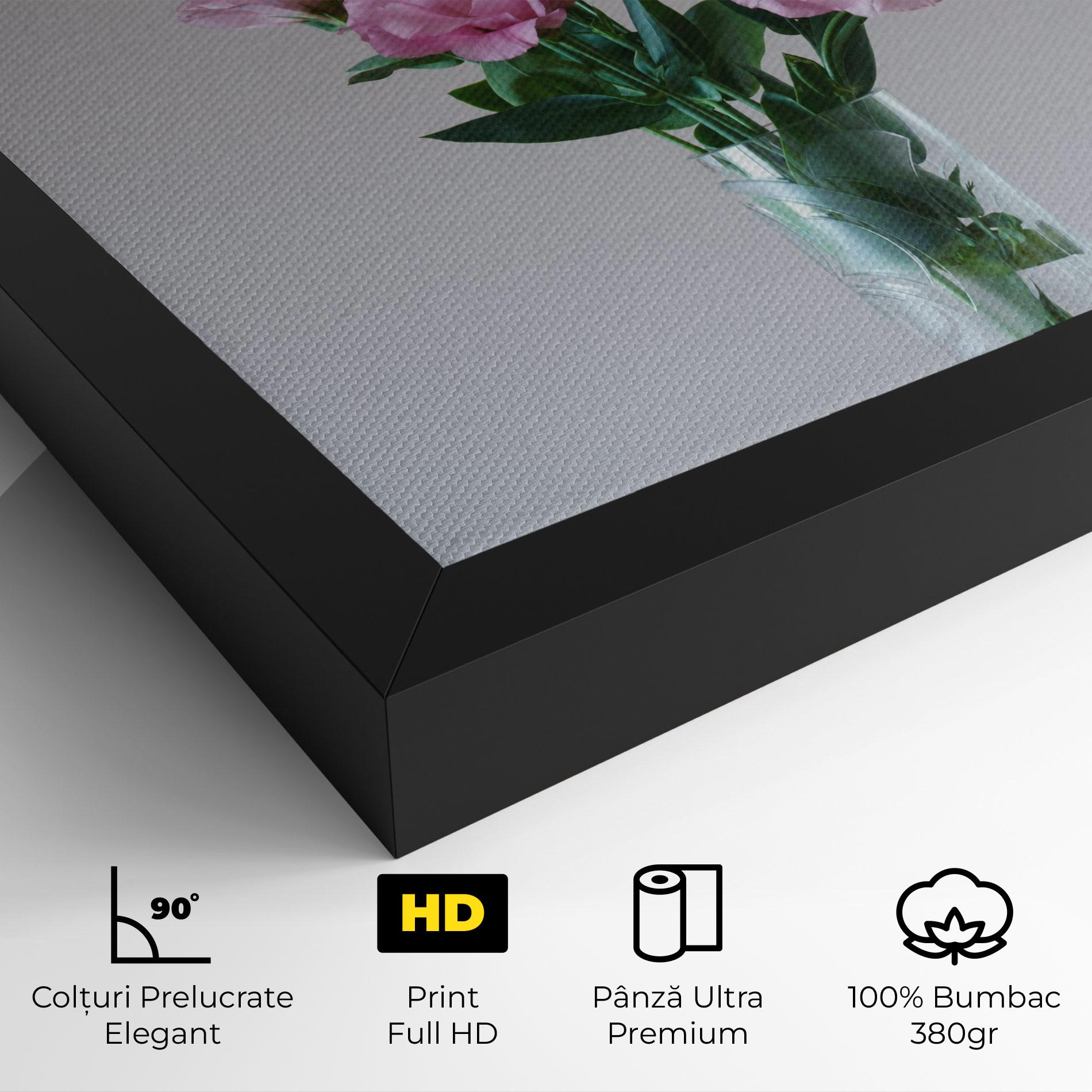 Tablou Canvas Pretty Pink Flower Vase mockup 4