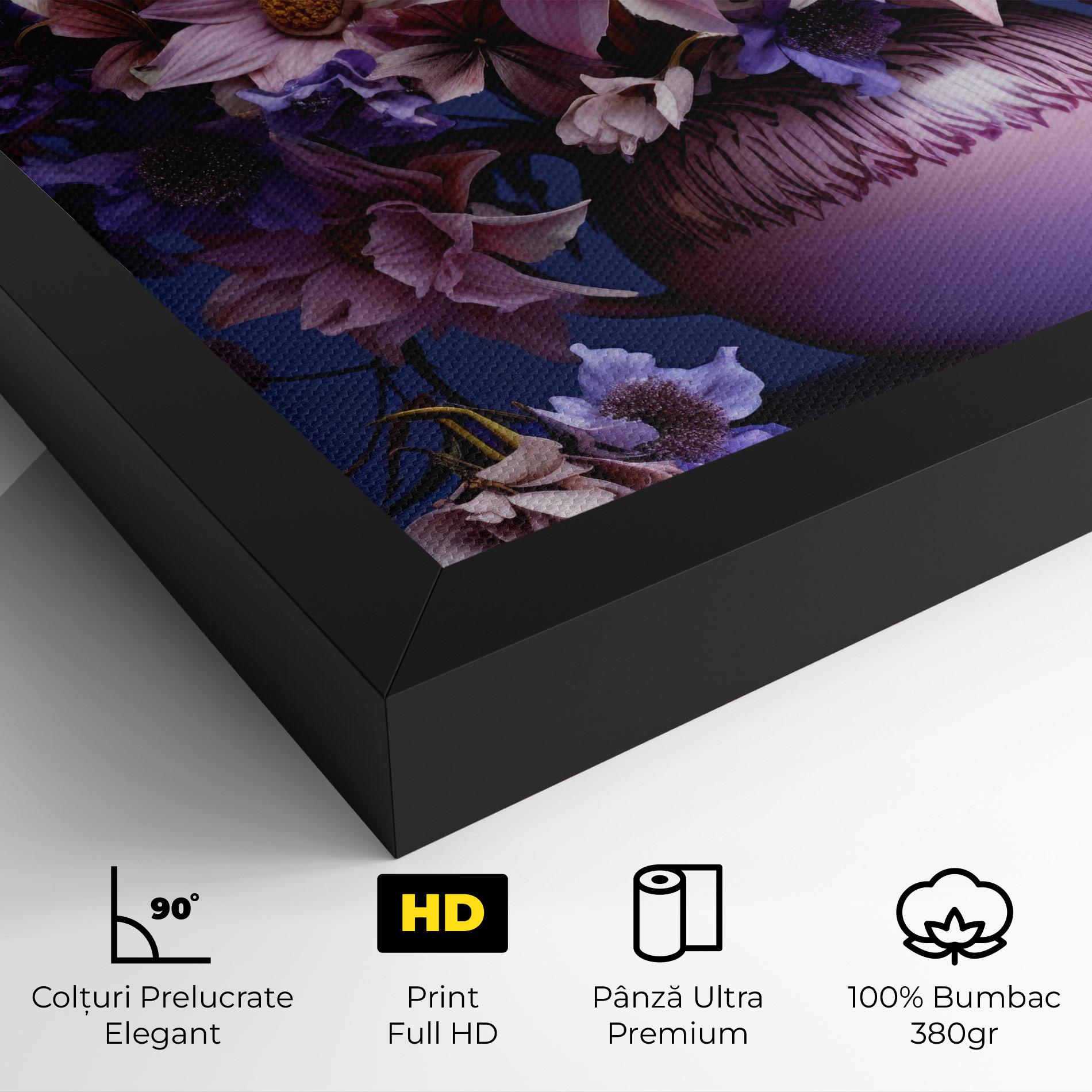 Tablou Canvas Purple Vase Flowers mockup 4
