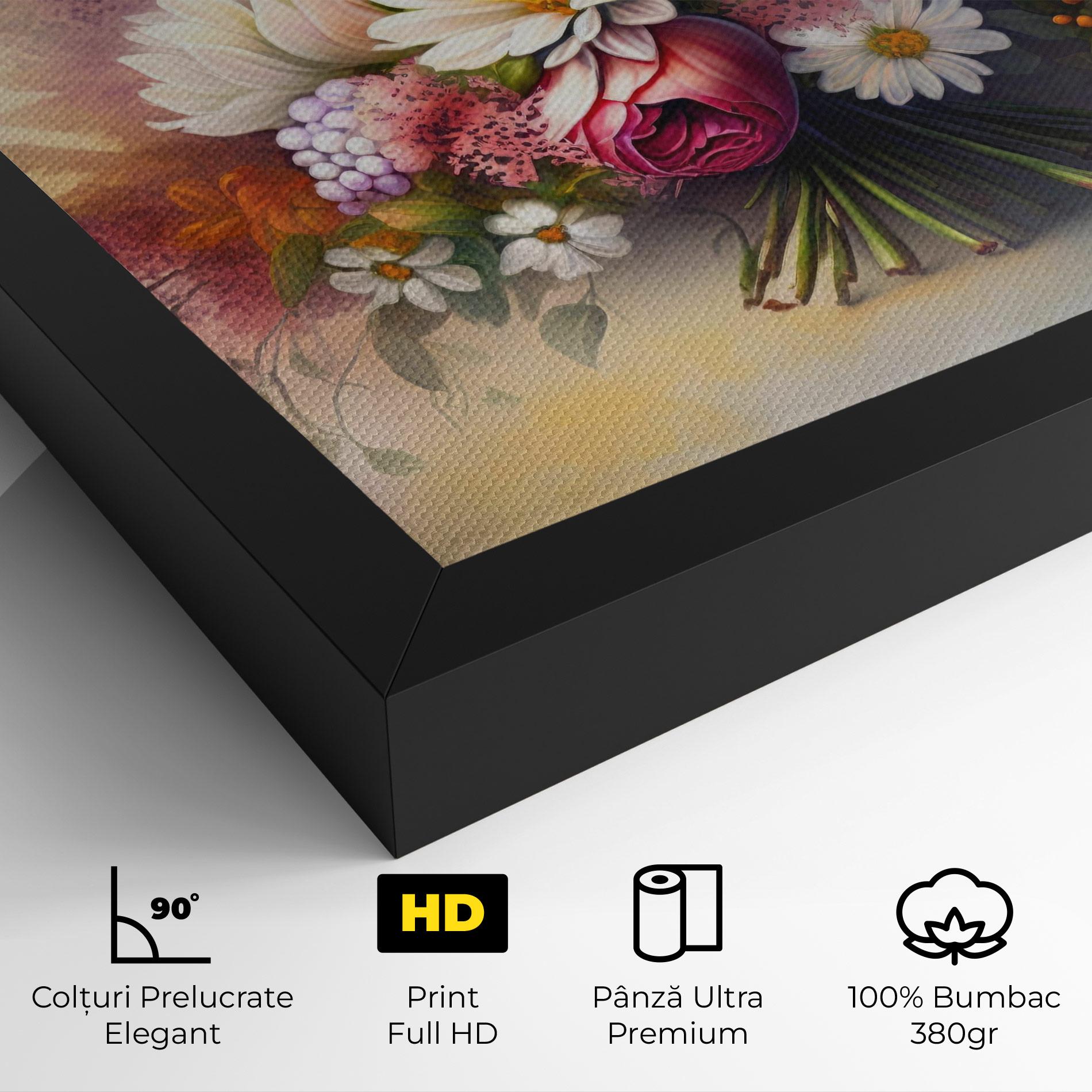 Tablou Canvas Vecteezy_ai Generated Bouquet Of Fresh Spring Flowers On Light_23373362_865 mockup 4
