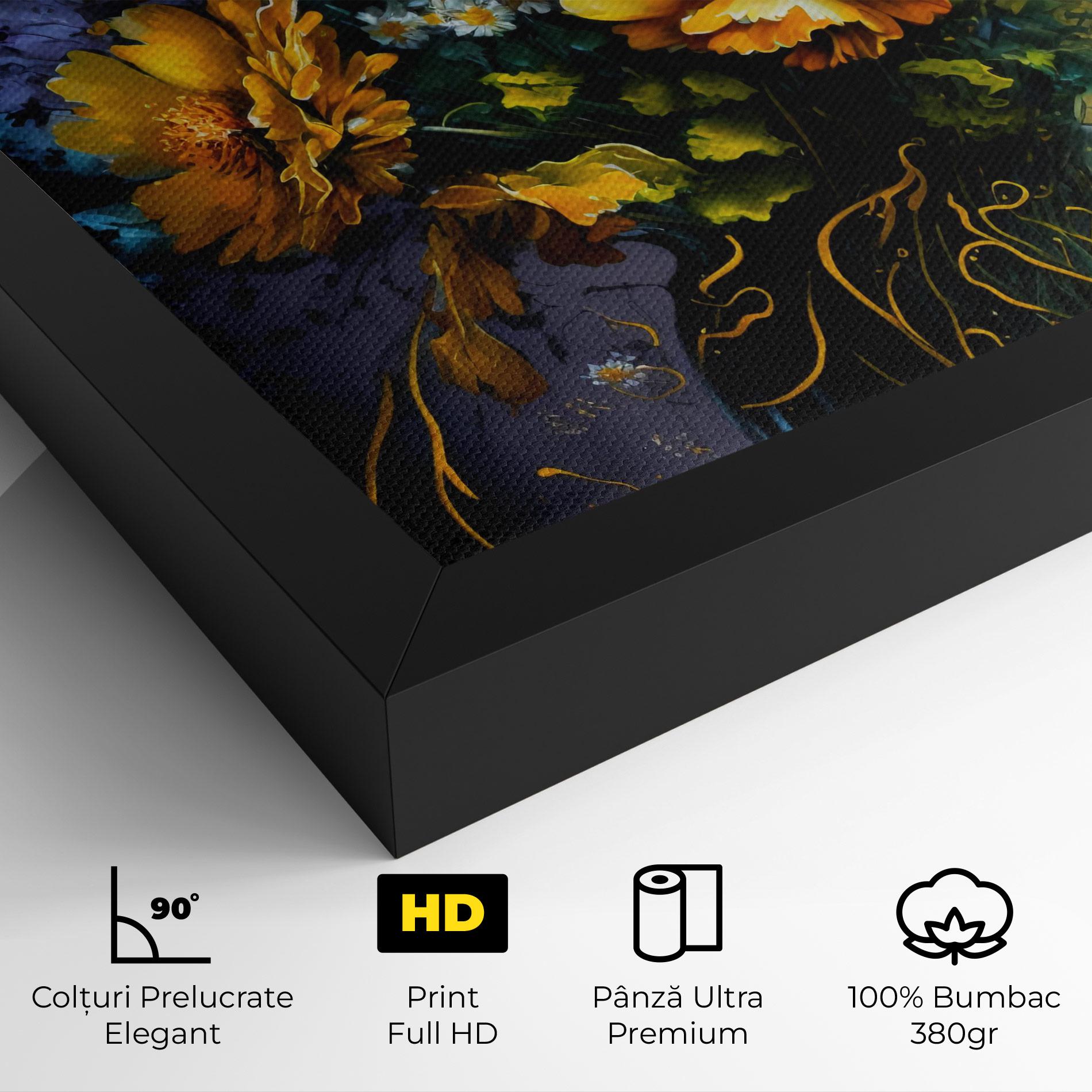Tablou Canvas Yellow Flower Art Vase mockup 4
