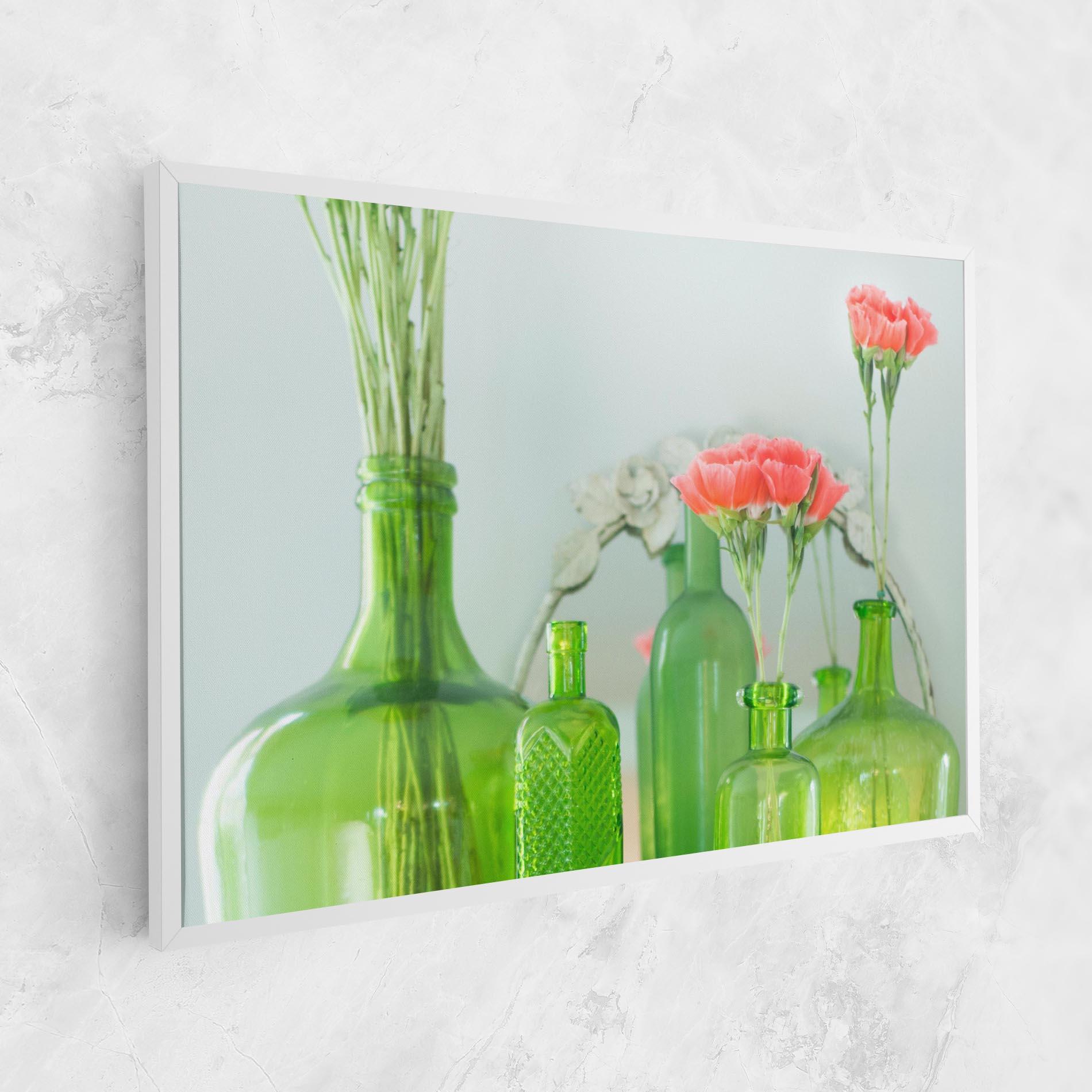 Tablou Canvas Green Vase Flowers mockup 1