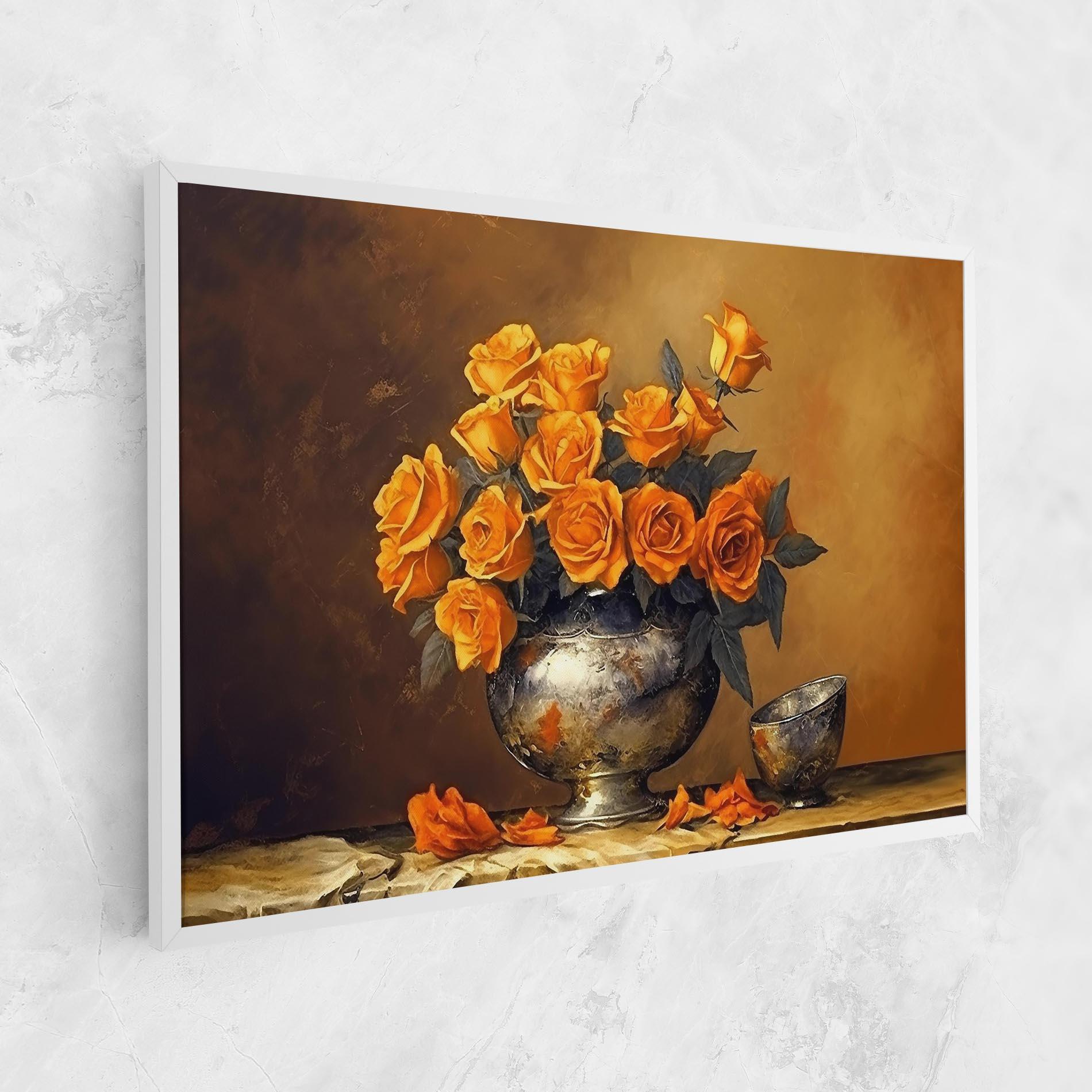 Tablou Canvas Orange Rose Vase mockup 1