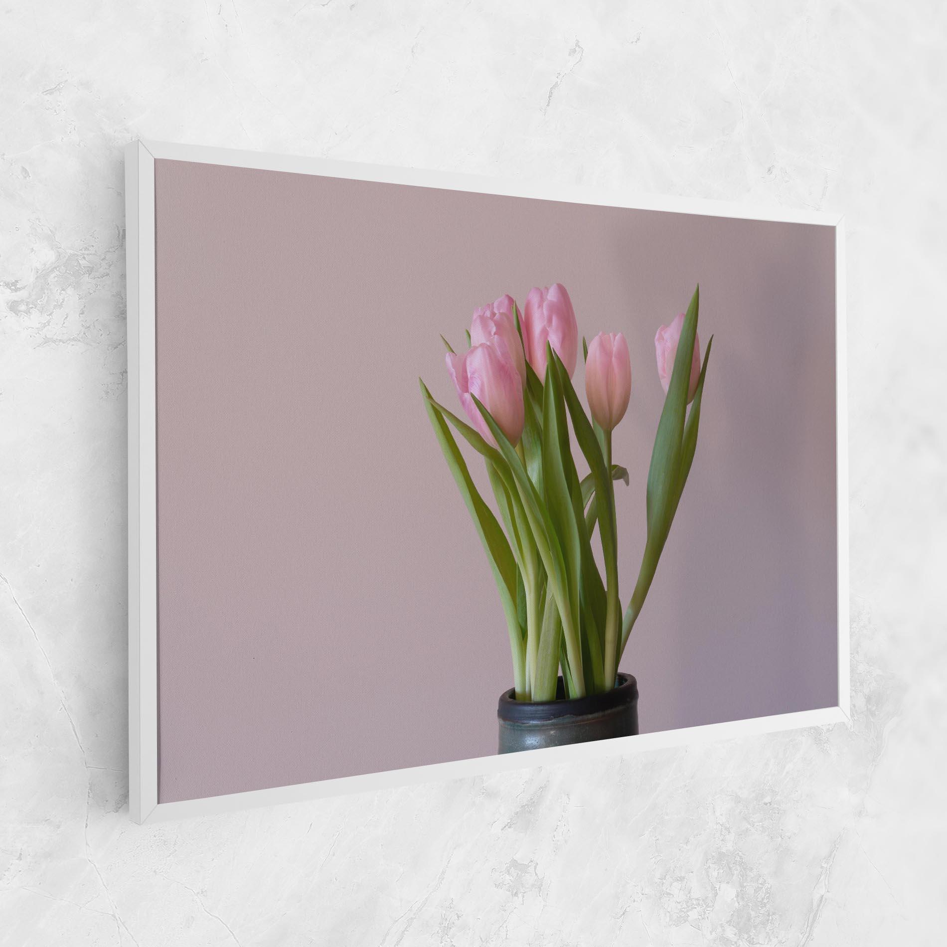 Tablou Canvas Pink Tulips Vase mockup 1