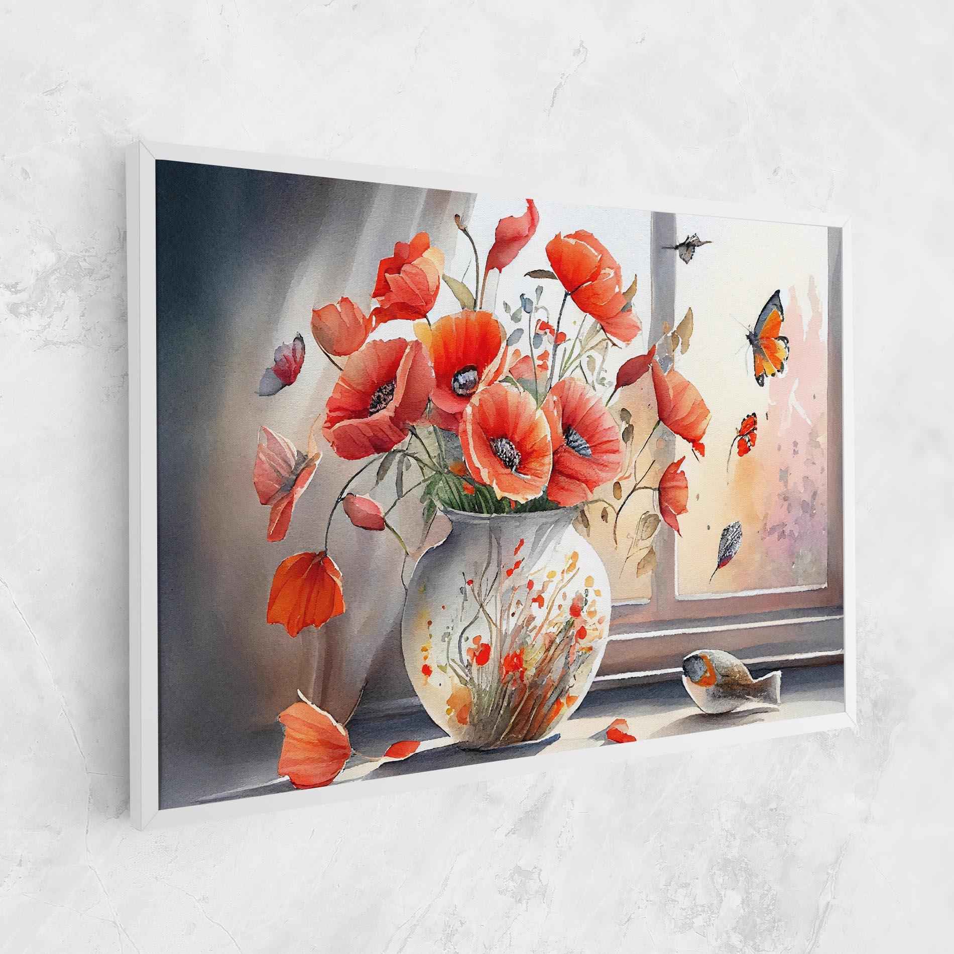 Tablou Canvas Poppies Vase mockup 1