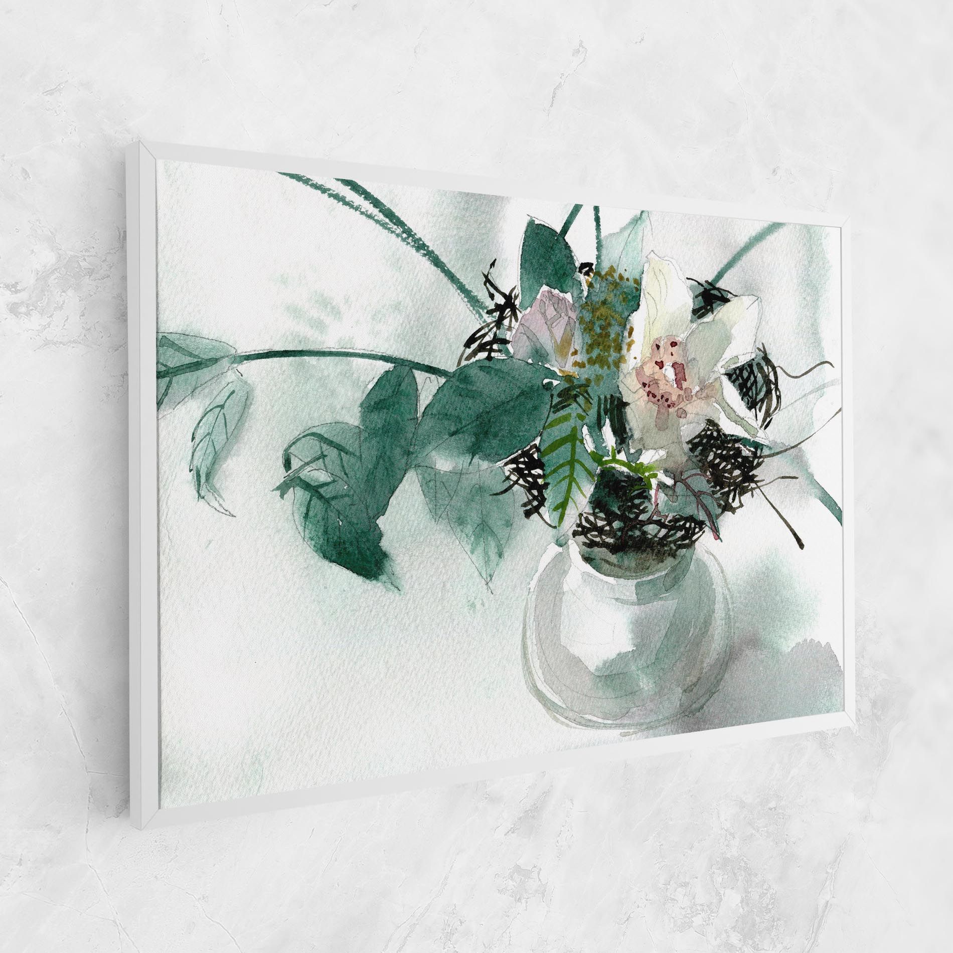 White Flower Vase mockup 1
