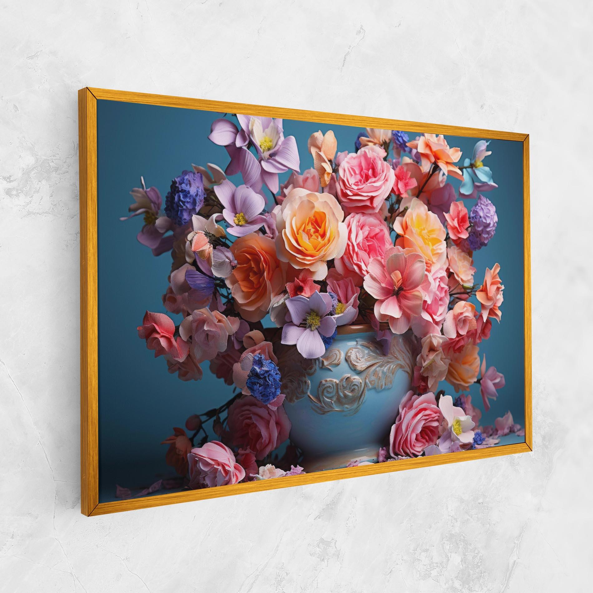 Tablou Canvas Blue Vase Flowers mockup 1