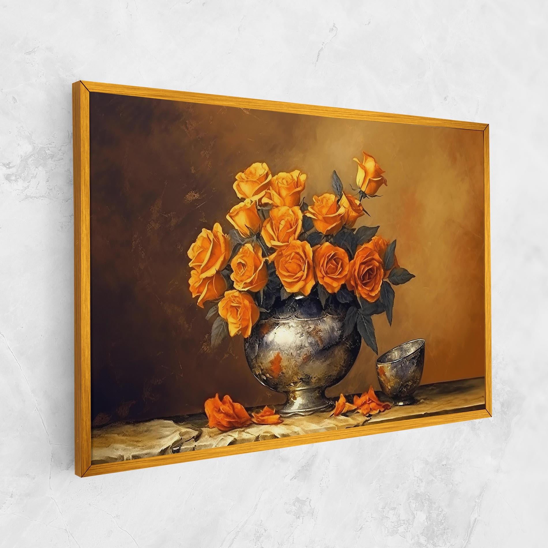Tablou Canvas Orange Rose Vase mockup 1