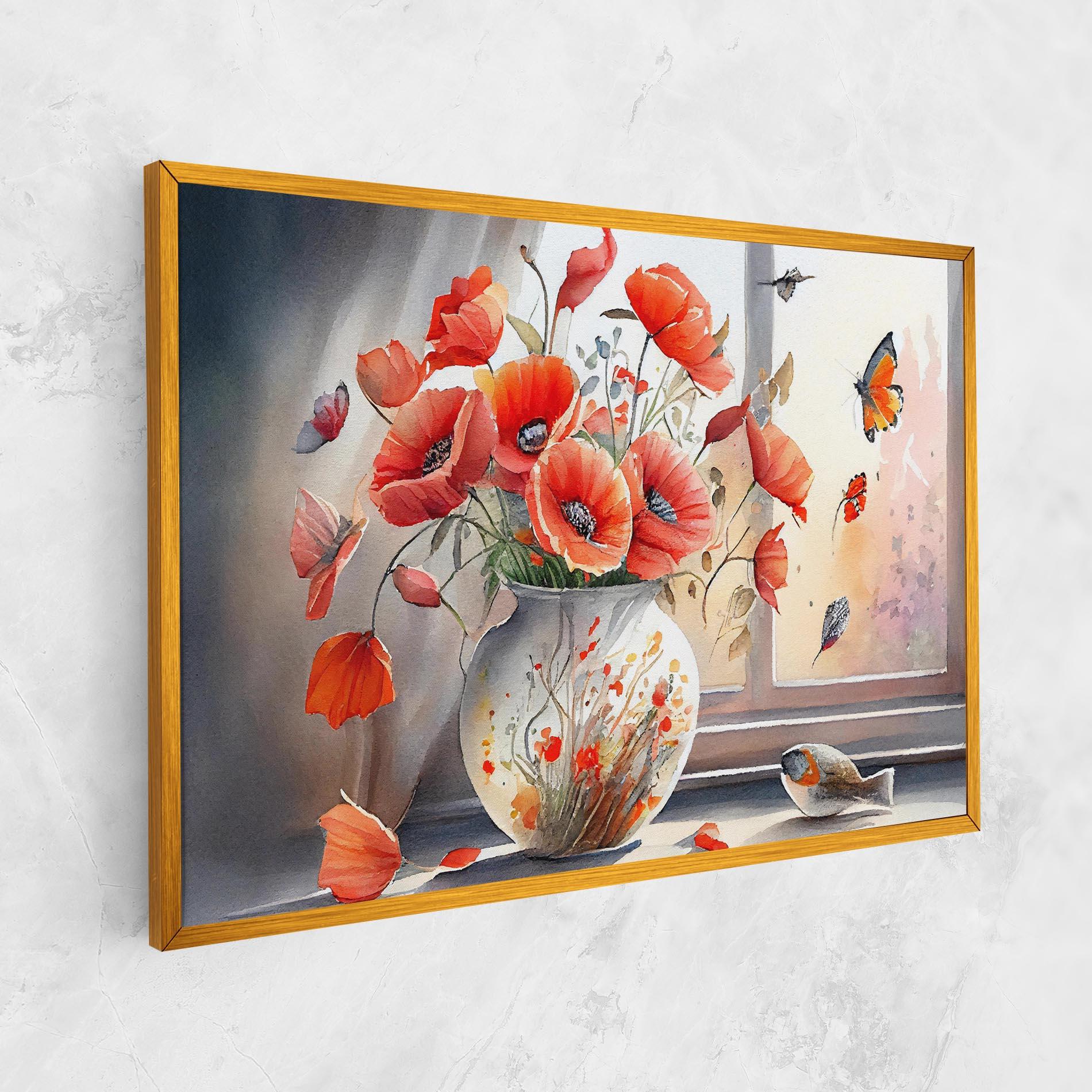 Tablou Canvas Poppies Vase mockup 1