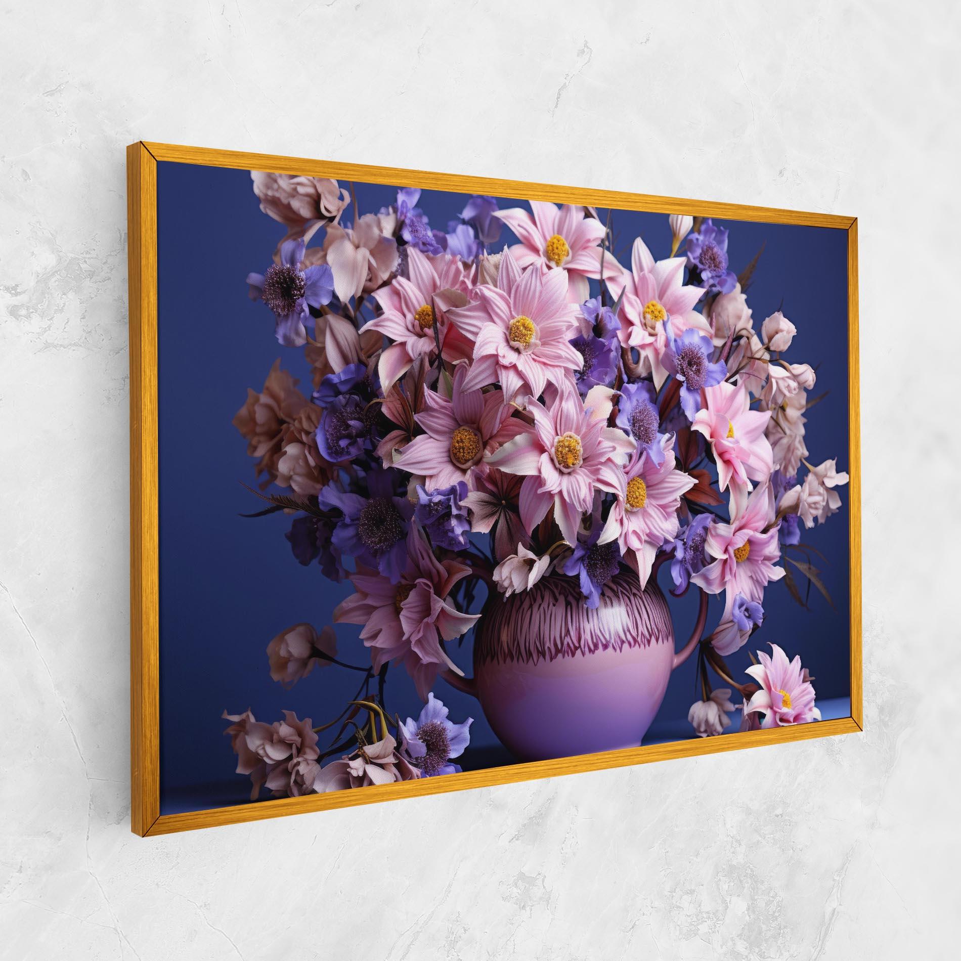 Tablou Canvas Purple Vase Flowers mockup 1