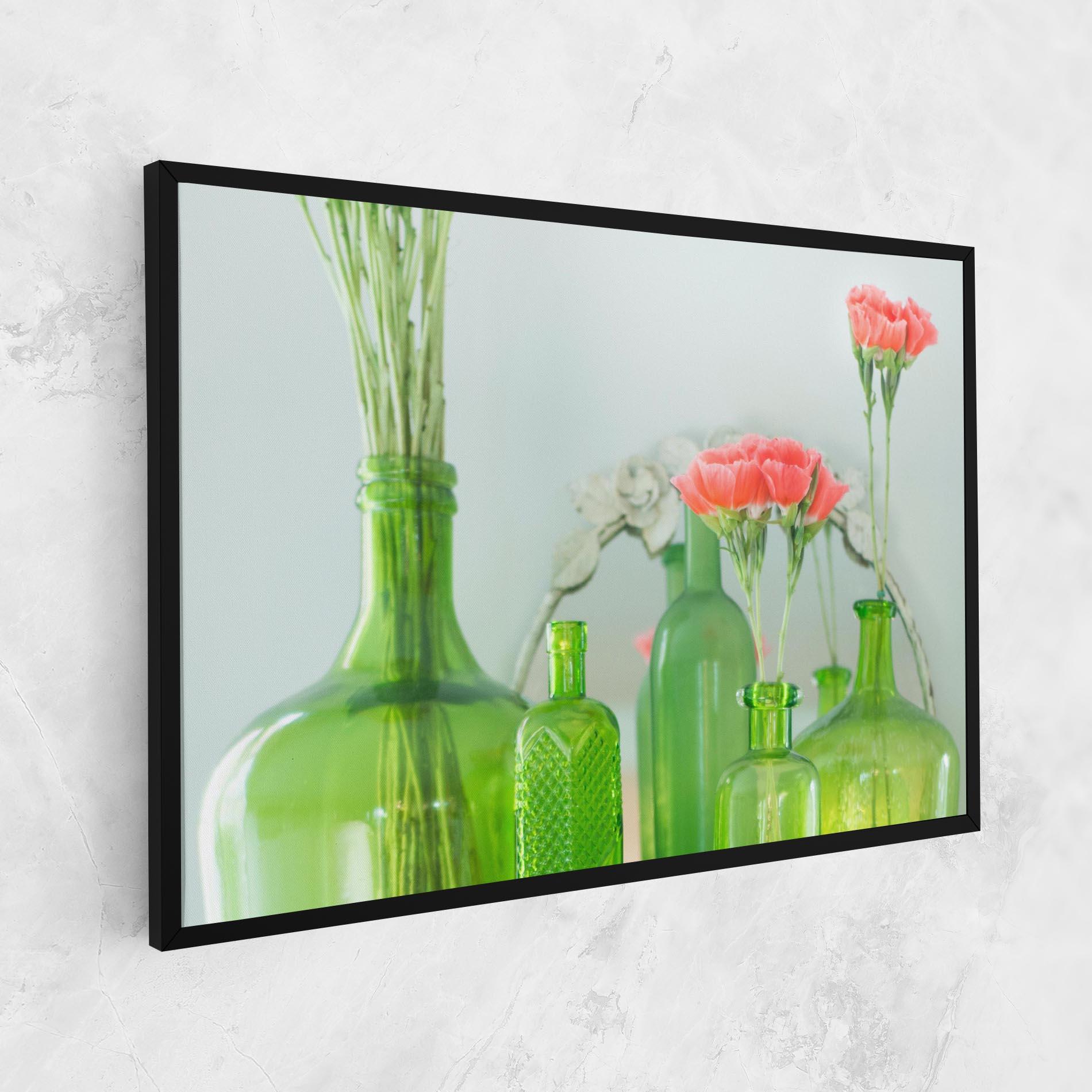 Tablou Canvas Green Vase Flowers mockup 1
