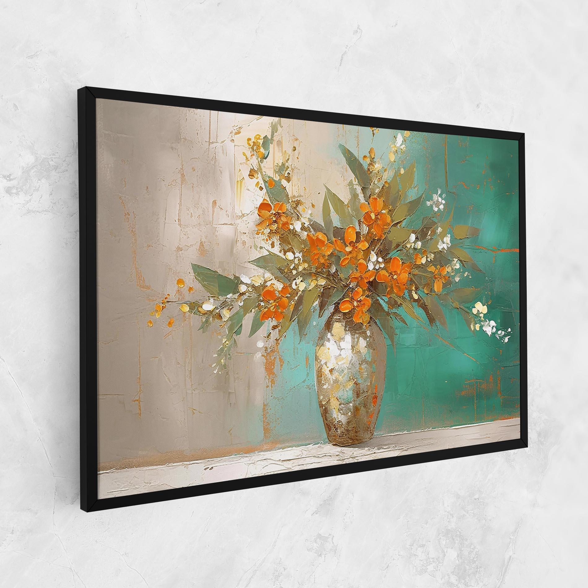 Tablou Canvas Grey Vase Orange mockup 1