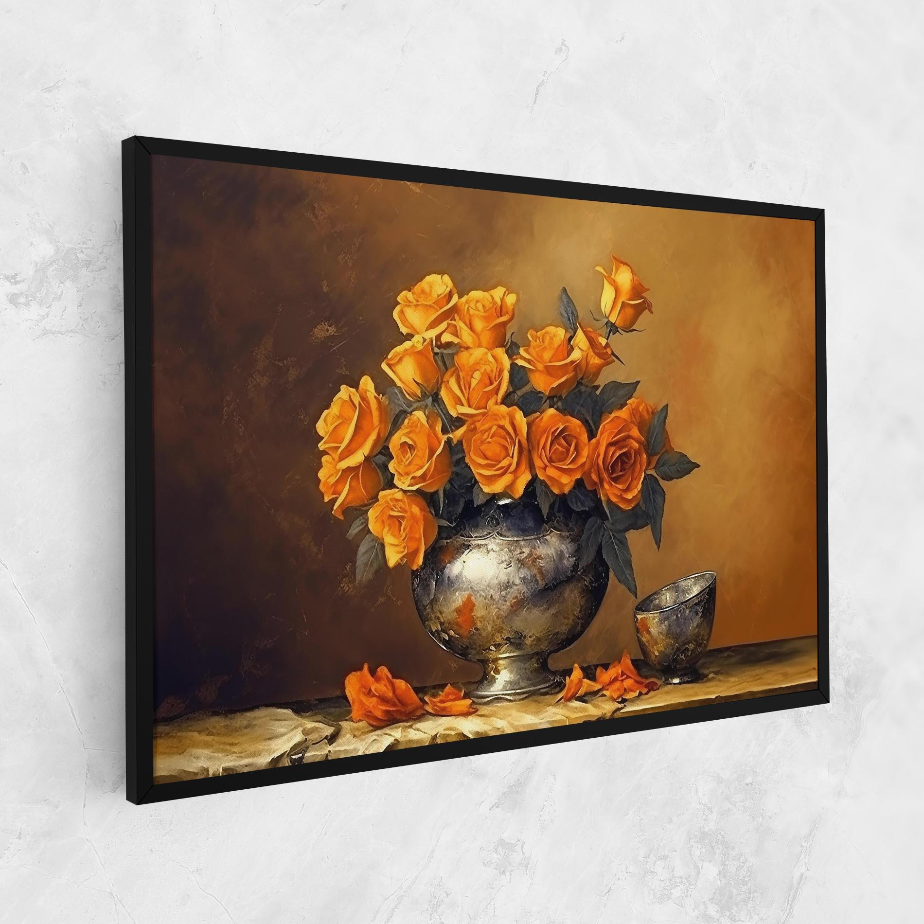 Tablou Canvas Orange Rose Vase mockup 1