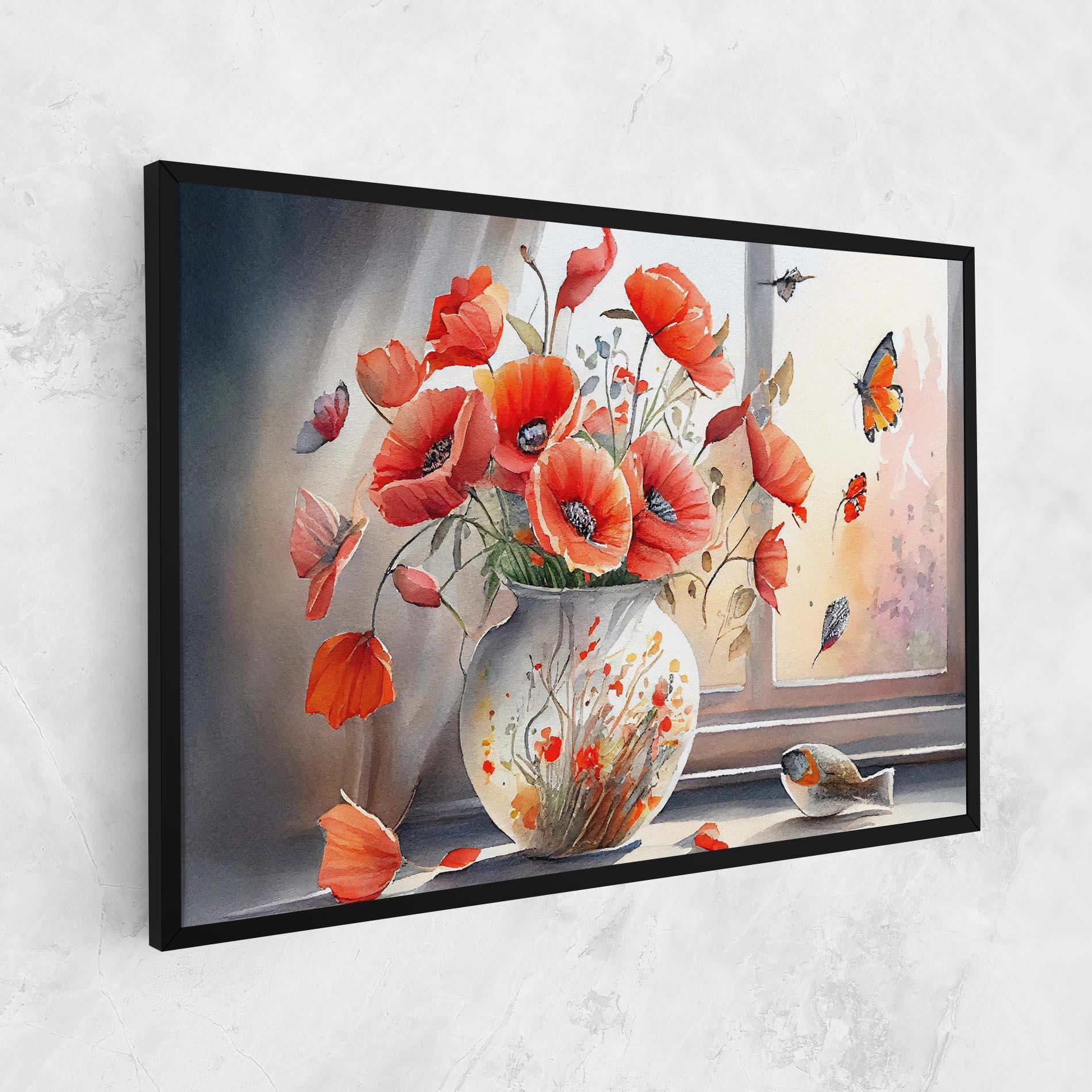 Tablou Canvas Poppies Vase mockup 1