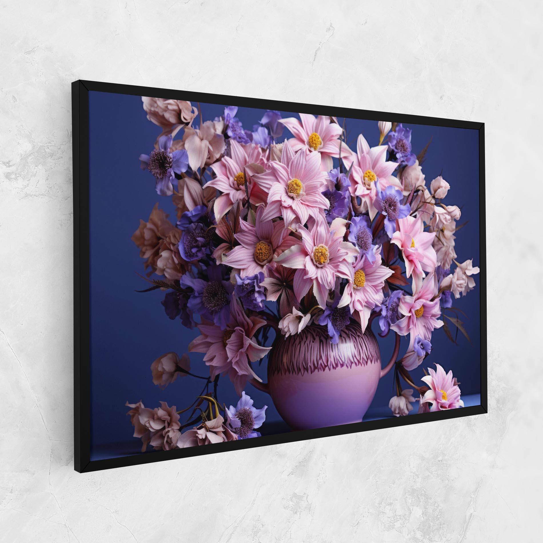 Tablou Canvas Purple Vase Flowers mockup 1