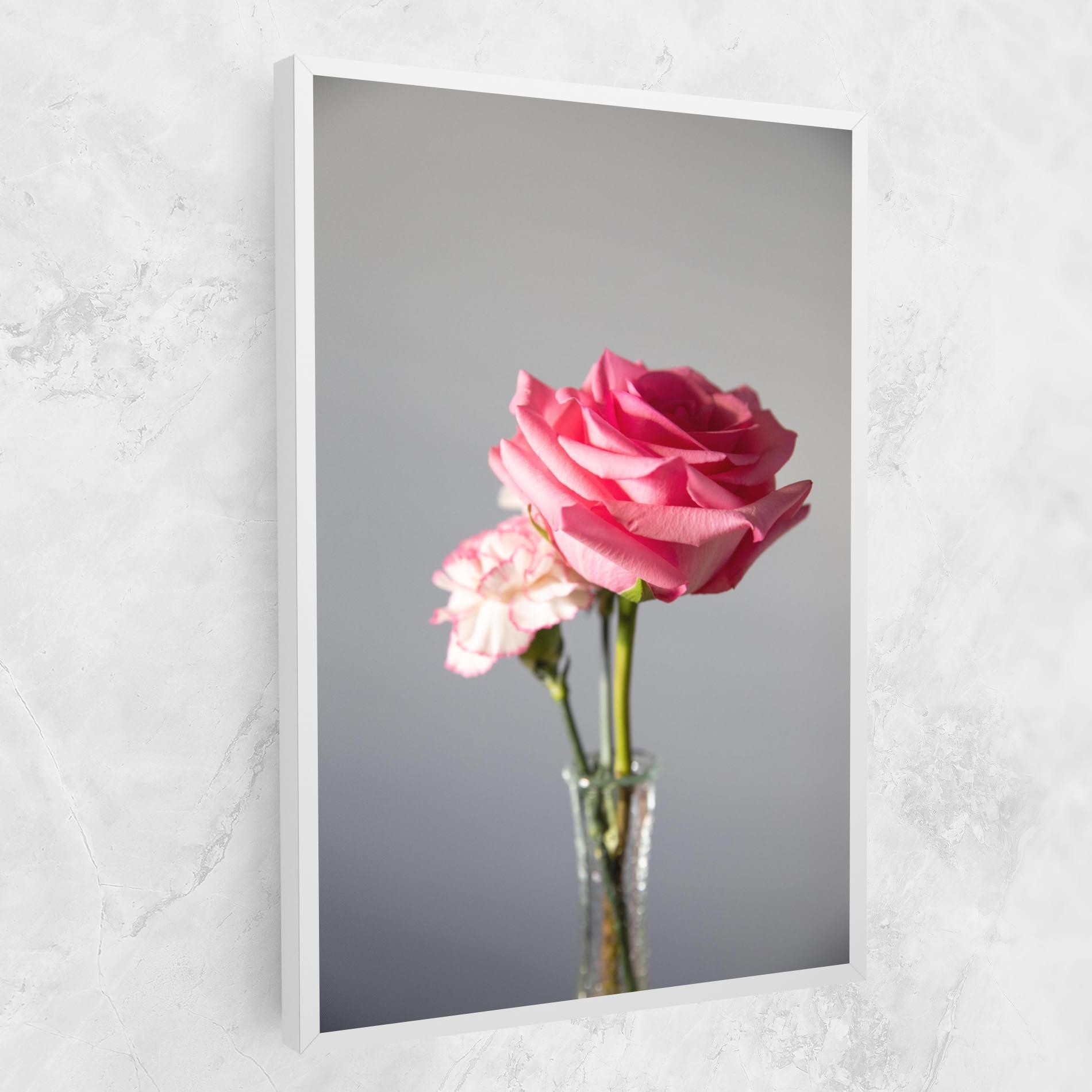 Tablou Canvas Big Pink Rose Vase mockup 1