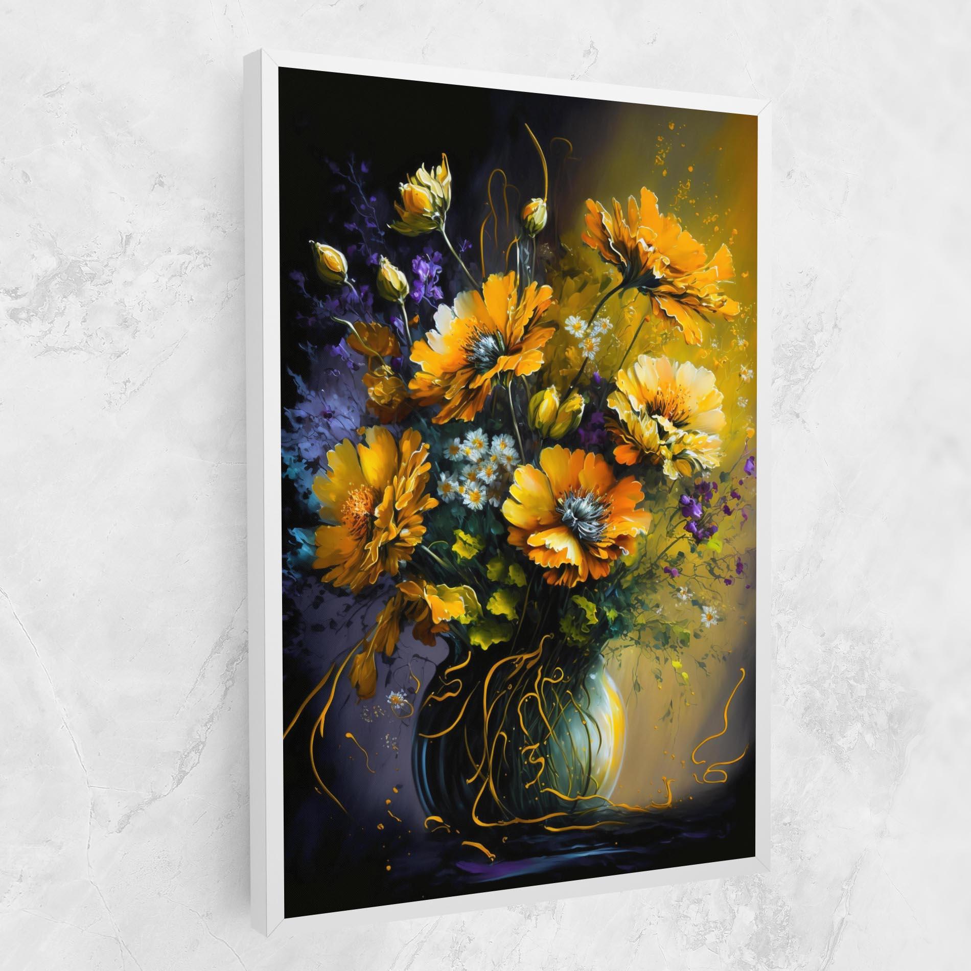 Tablou Canvas Yellow Flower Art Vase mockup 1