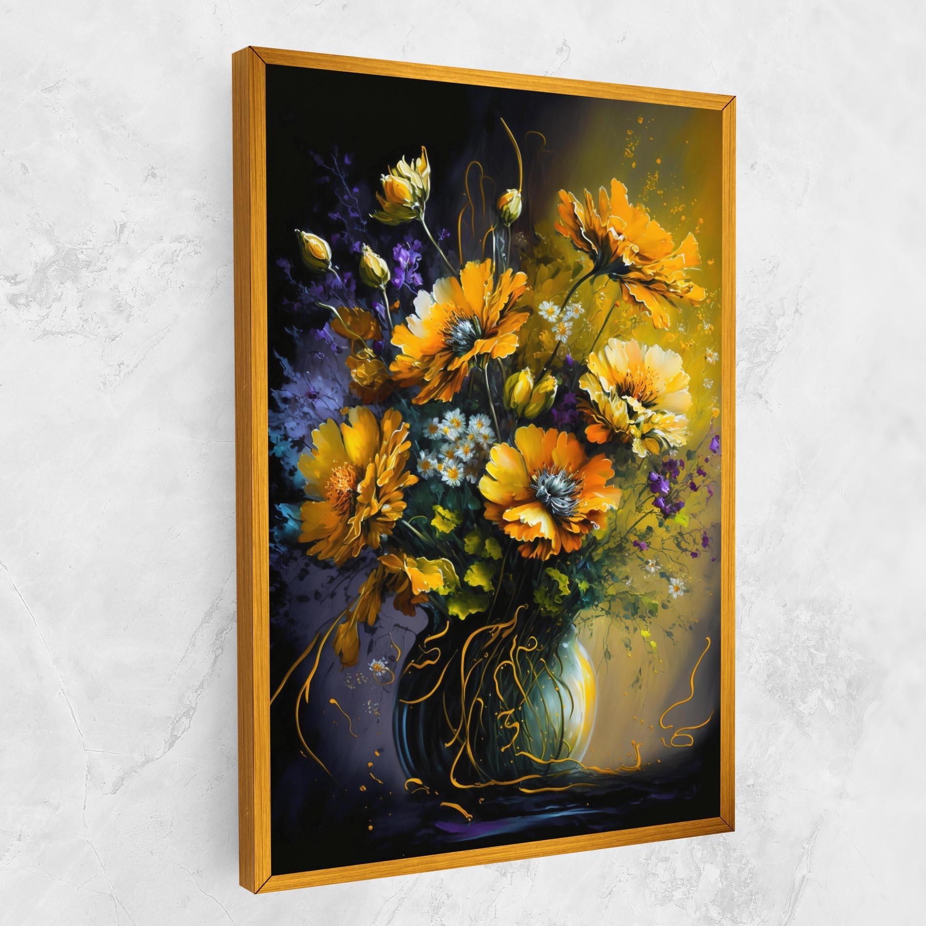 Tablou Canvas Yellow Flower Art Vase mockup 1