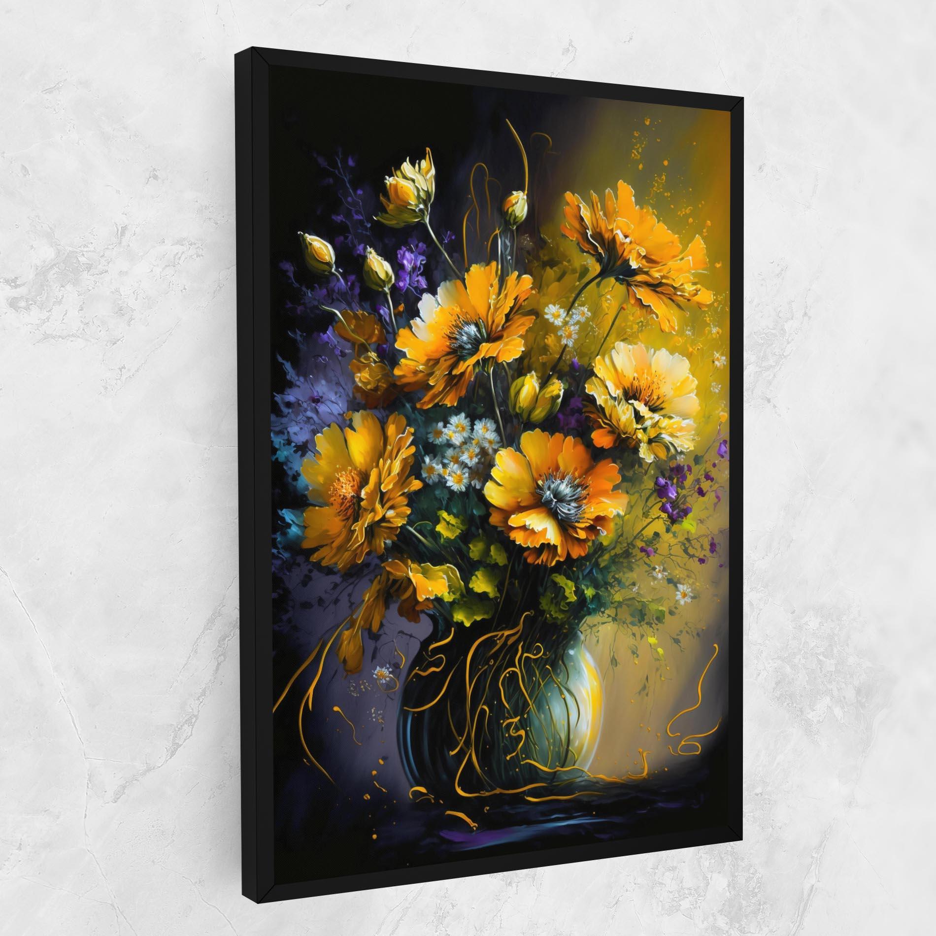 Tablou Canvas Yellow Flower Art Vase mockup 1