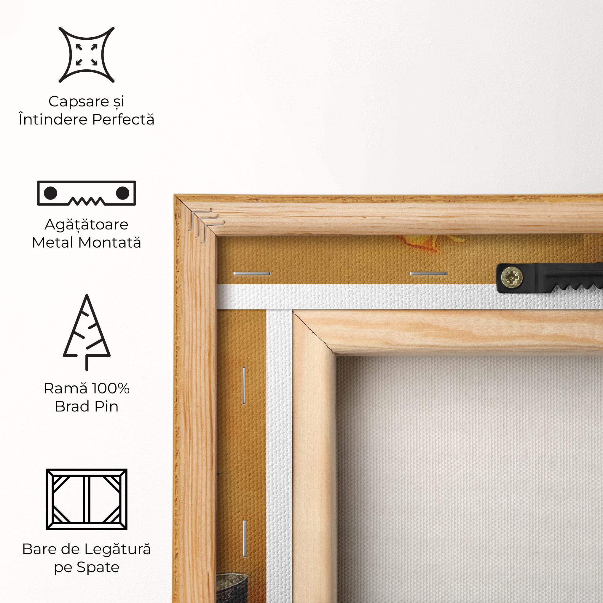 Tablou Canvas Orange Rose Vase mockup 5