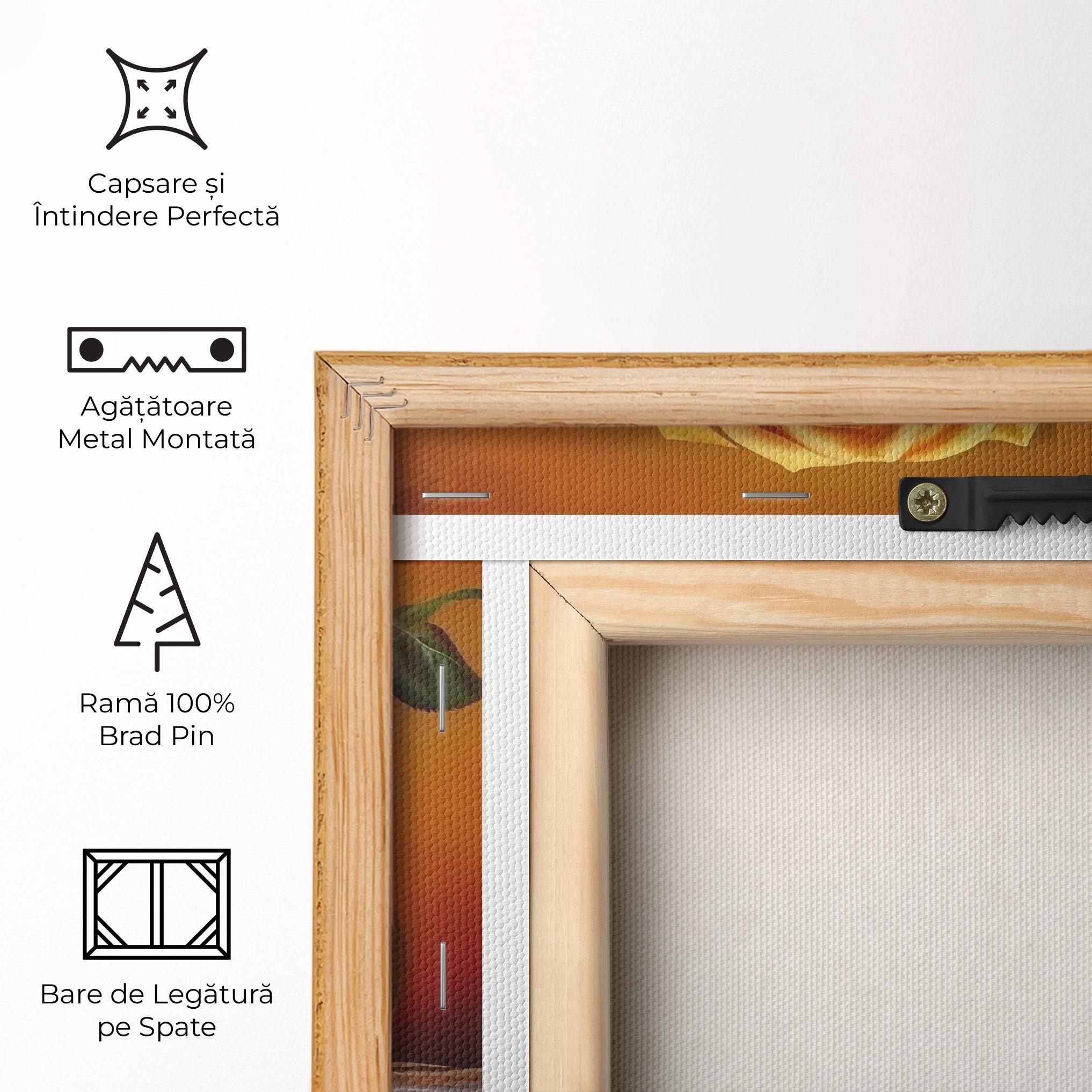 Tablou Canvas Orange Roses Vase mockup 5