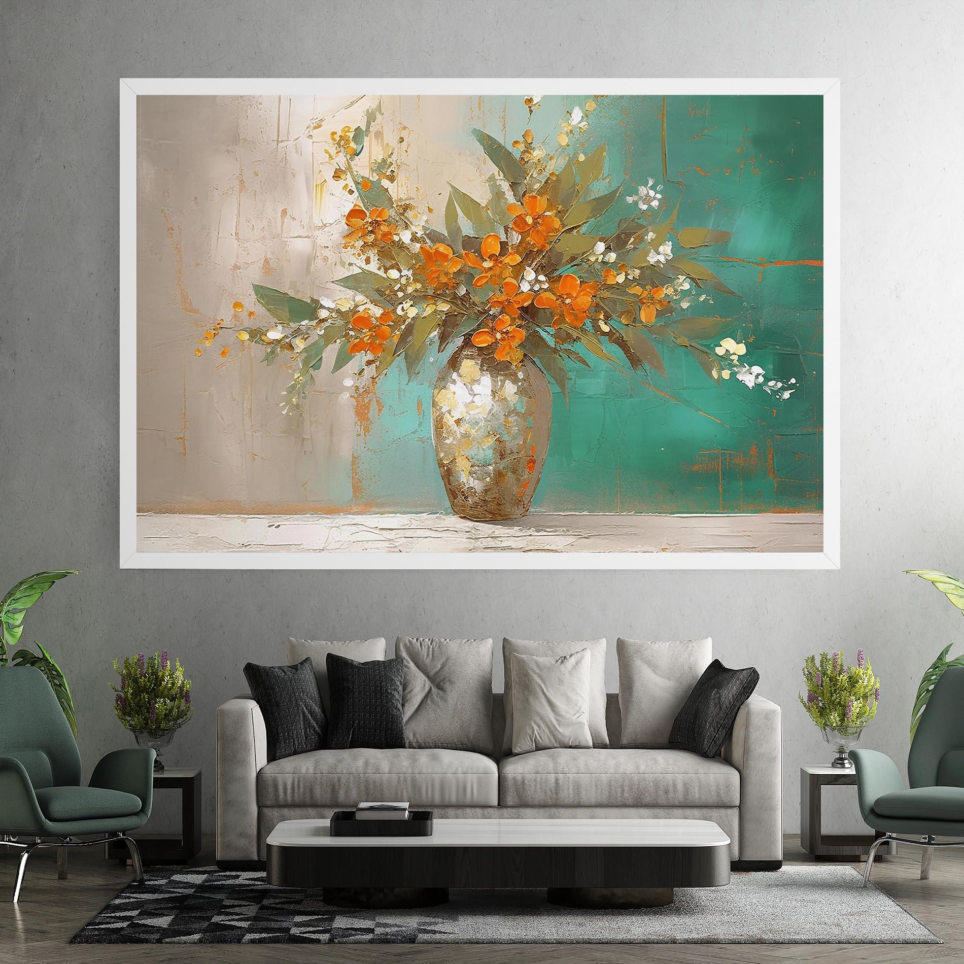 Tablou Canvas Grey Vase Orange mockup 7