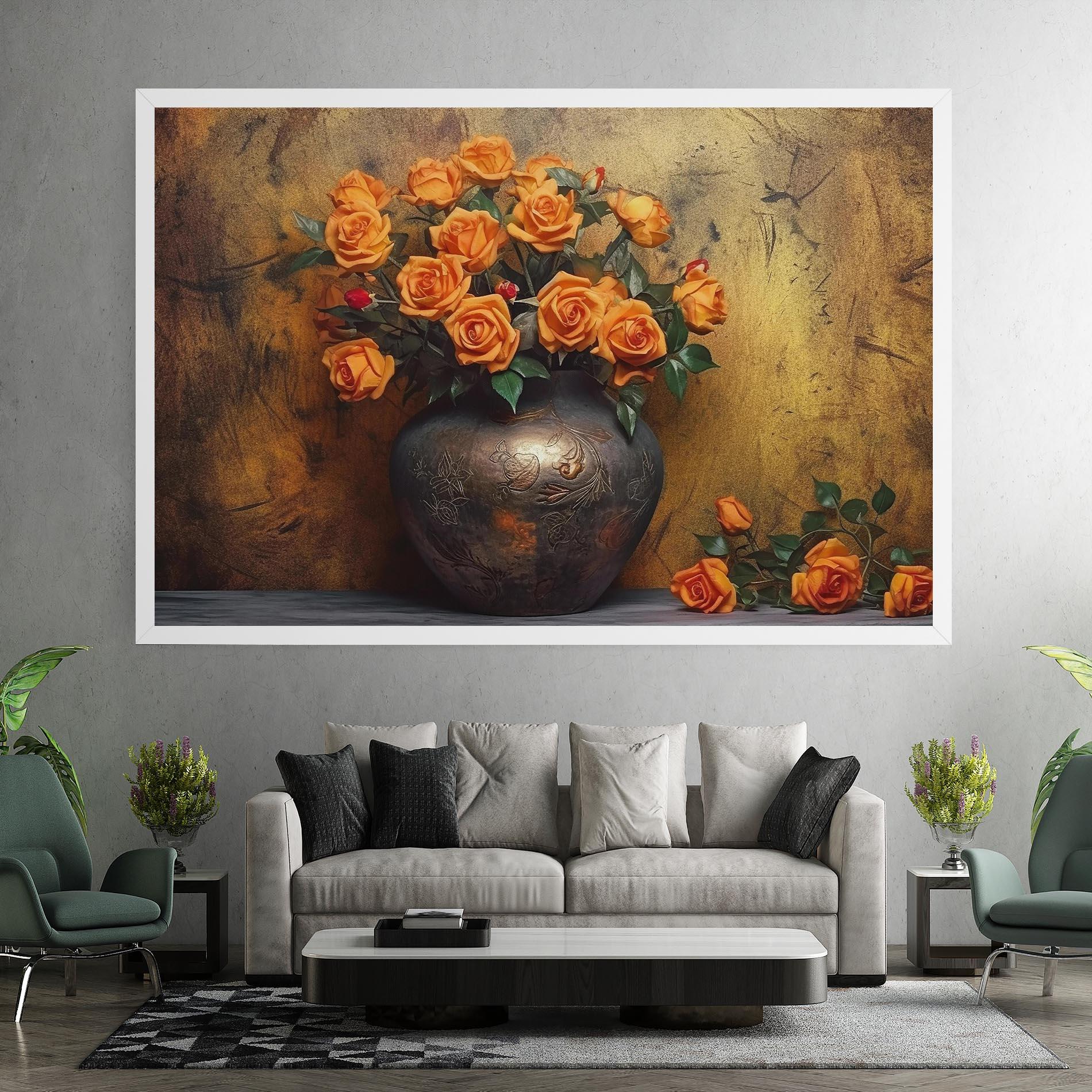 Tablou Canvas Orange Vintage Vase mockup 7