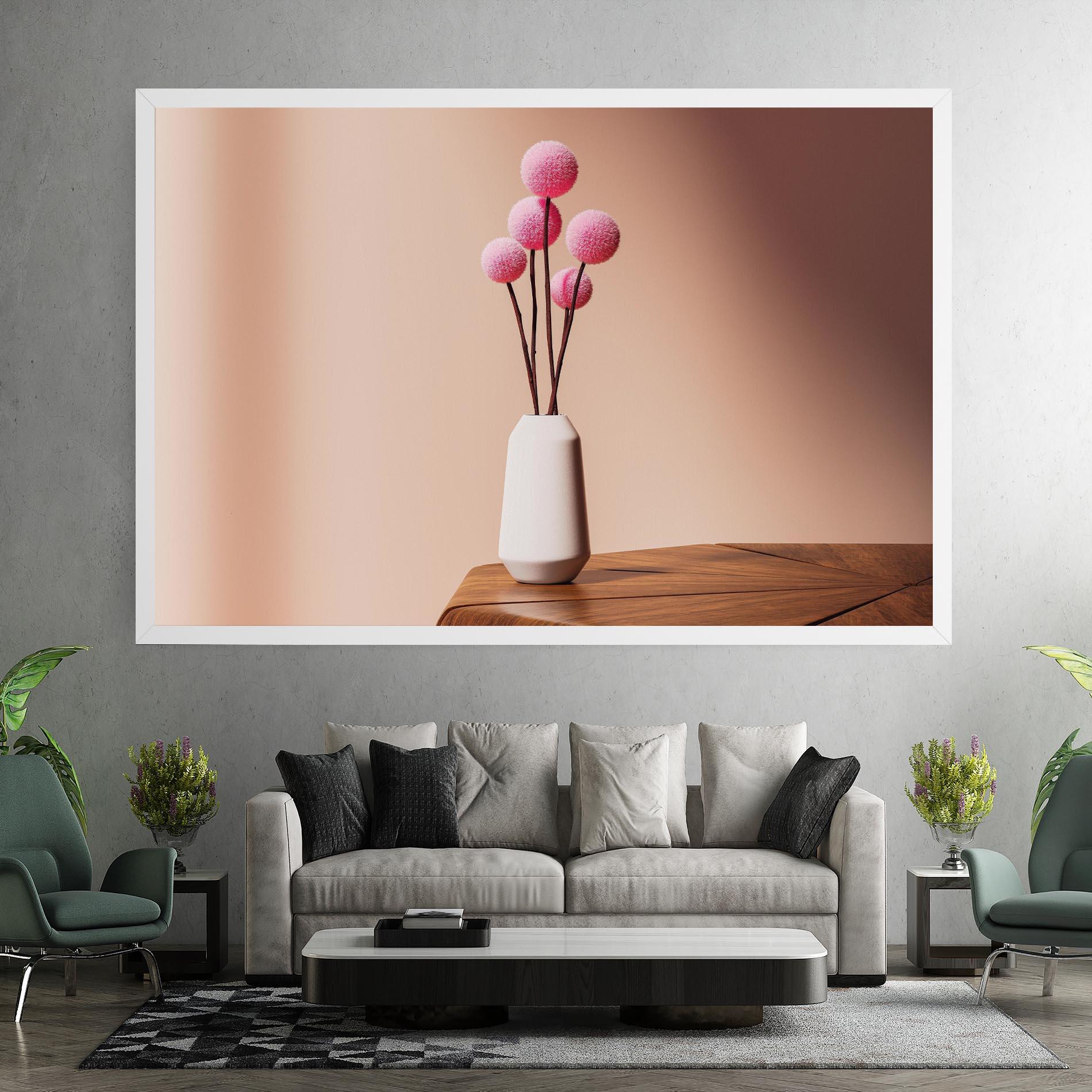 Tablou Canvas Pink Circle Vase mockup 7