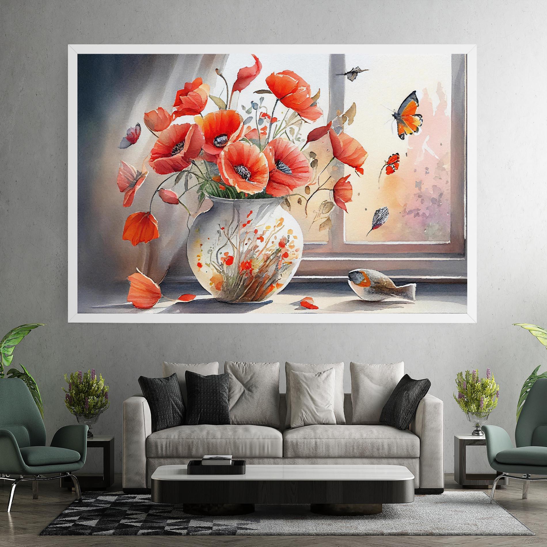 Tablou Canvas Poppies Vase mockup 7